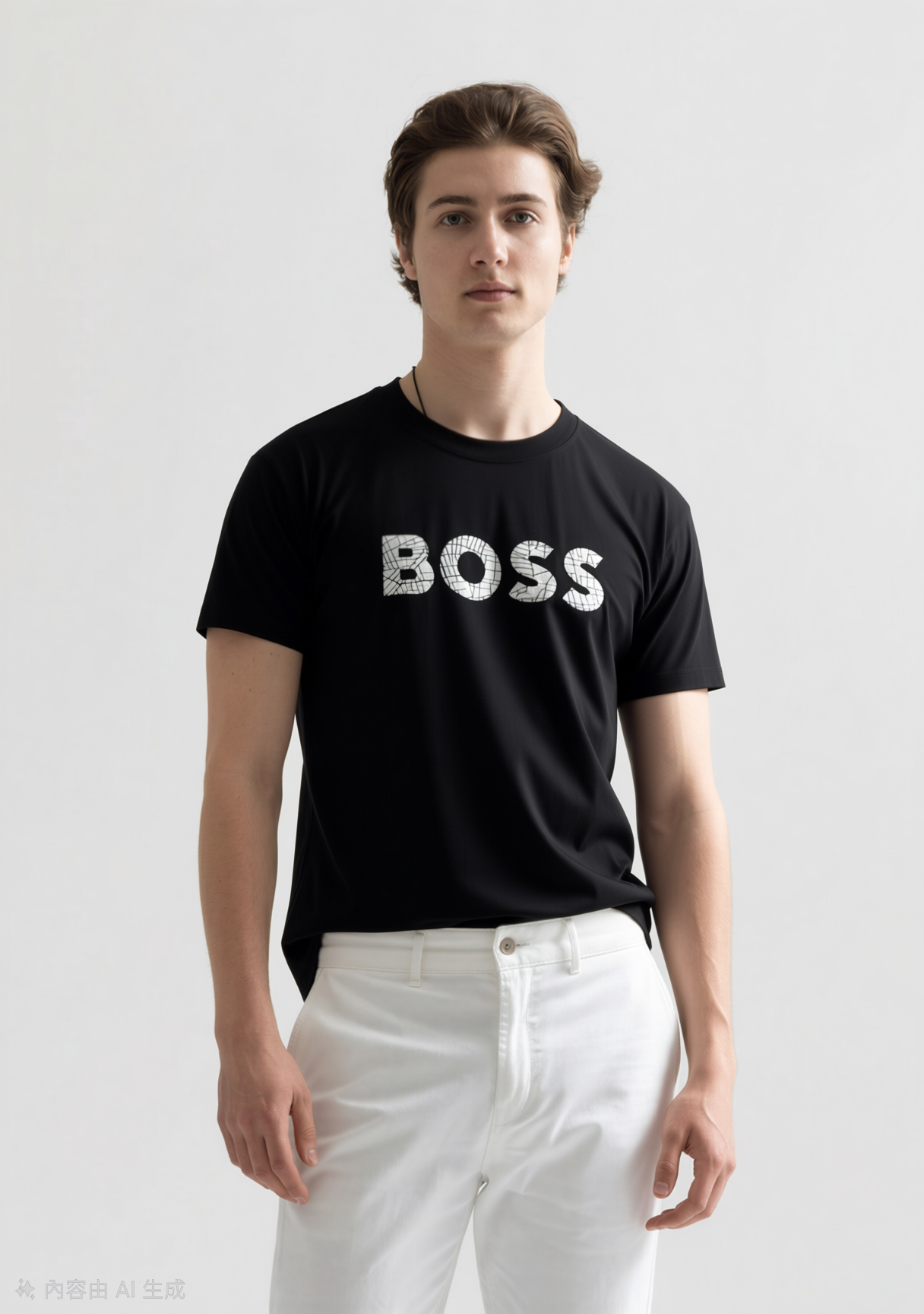 HUGO BOSS 裂紋logo 男款 tee