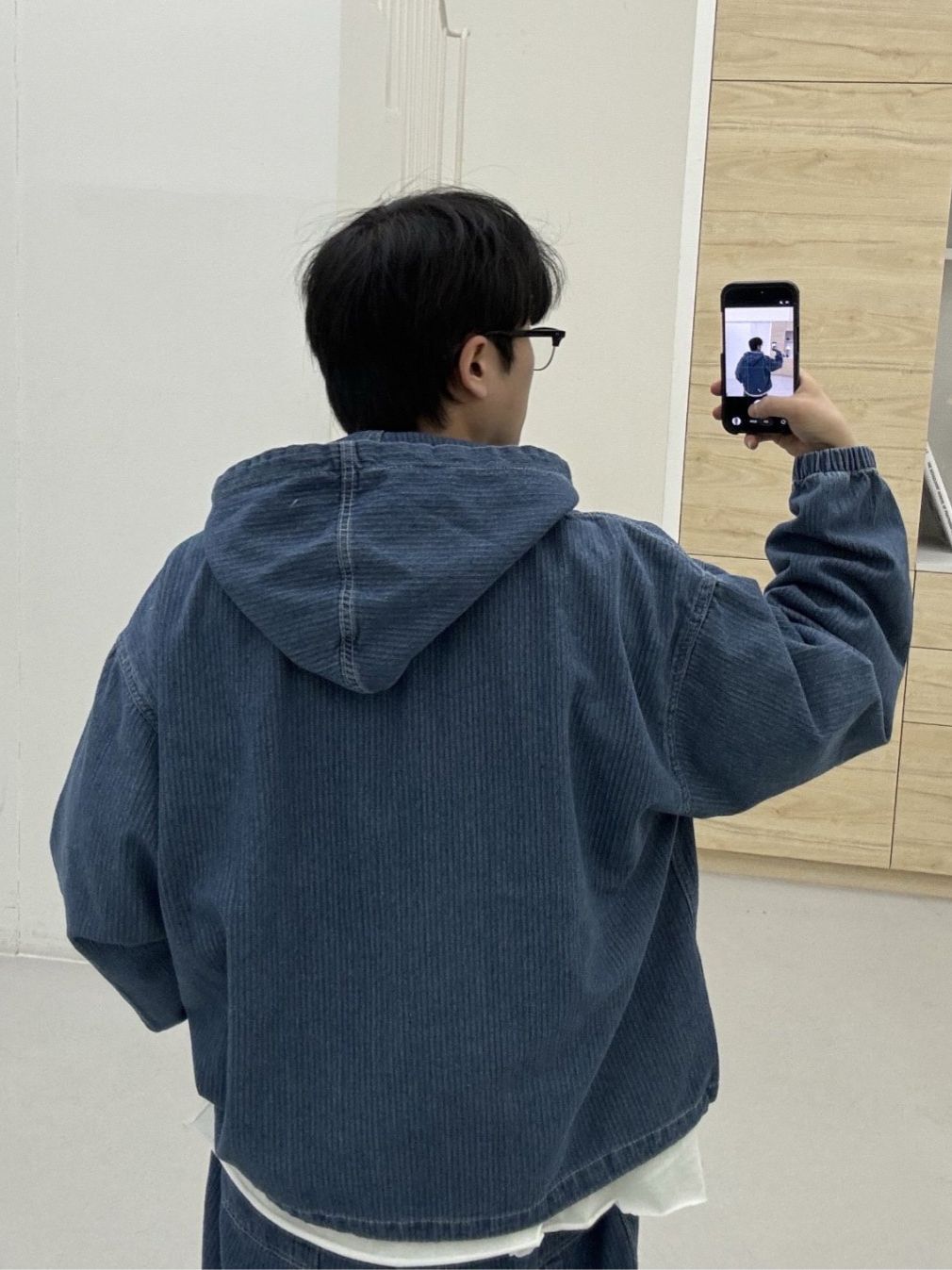 洗水牛仔連帽拉鍊外套 FARMERS-128JK