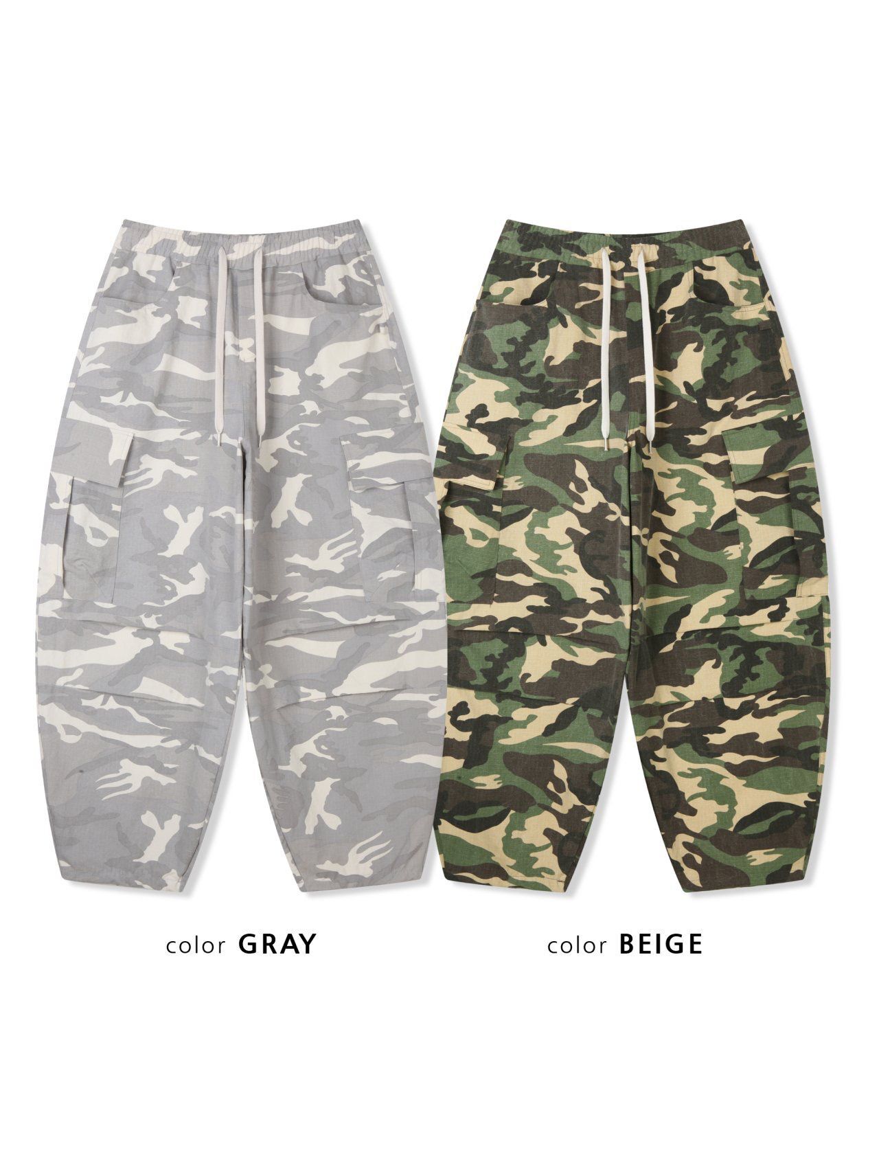 迷彩可束腳工裝鬆身褲 GATHER-058P