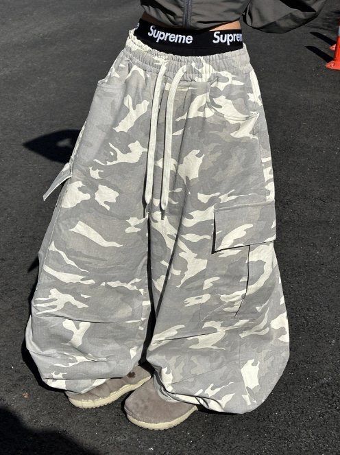 迷彩可束腳工裝鬆身褲 GATHER-058P