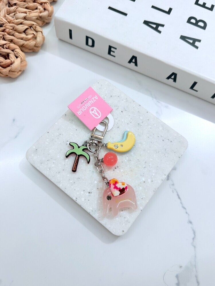 『GD』椰子樹x粉色小象吊飾