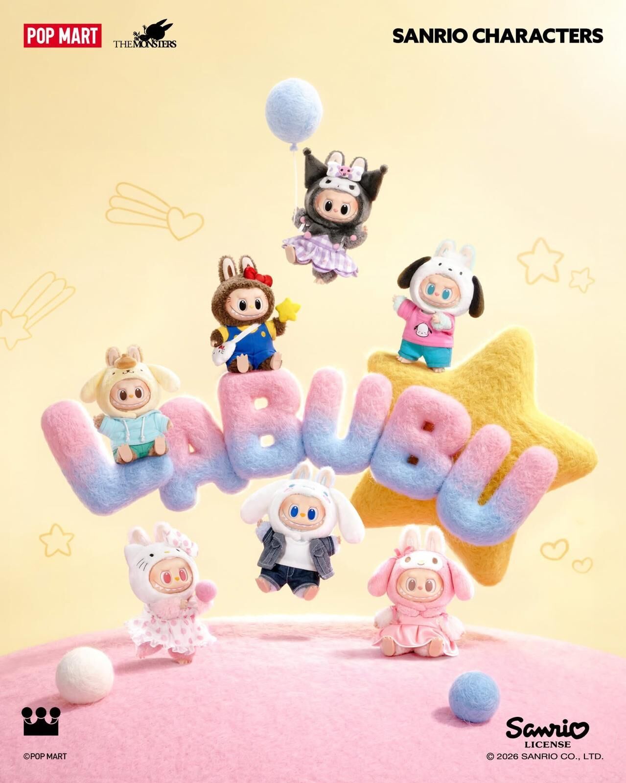 LABUBU x Sanrio 聯名搪膠毛绒公仔