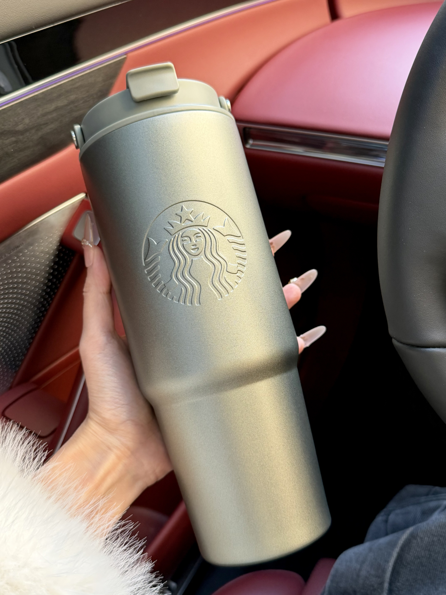 代購-Starbucks星巴克 經典系列 保冷 保溫杯 大容量 雙飲口 不鏽鋼隨行杯 灰色款 800ml 11181612