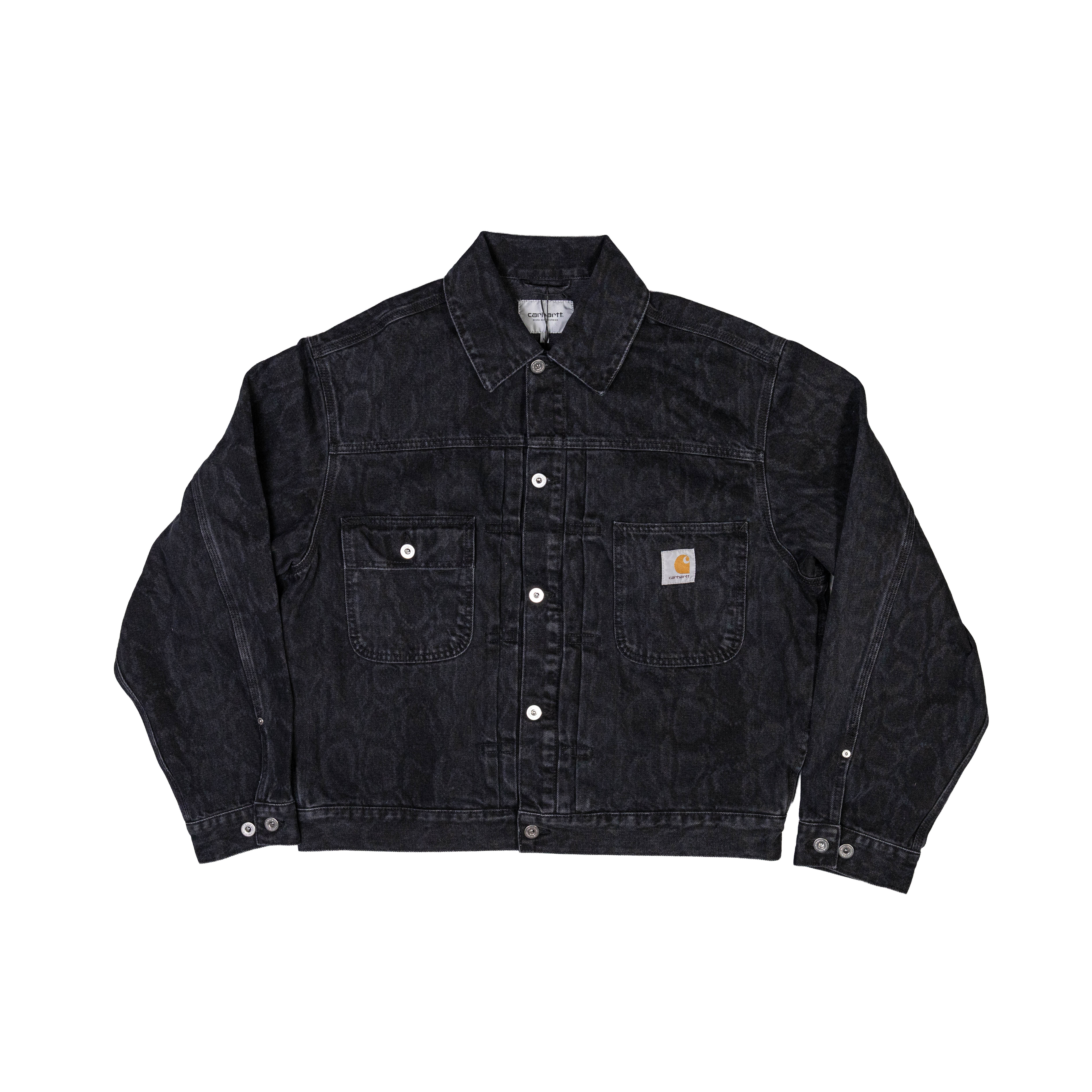 -(B5c02)-CARHARTT WIP BELMAR JACKET 蛇紋 壓紋 夾克 黑色-I036586