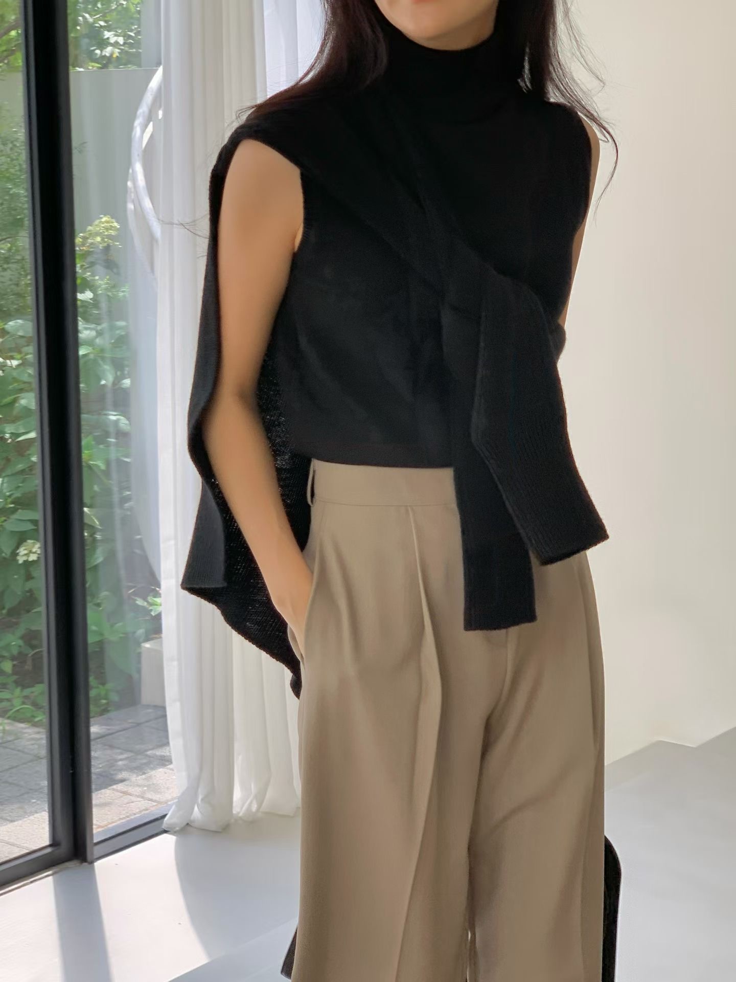 #228N714 穿搭好物；針織披肩