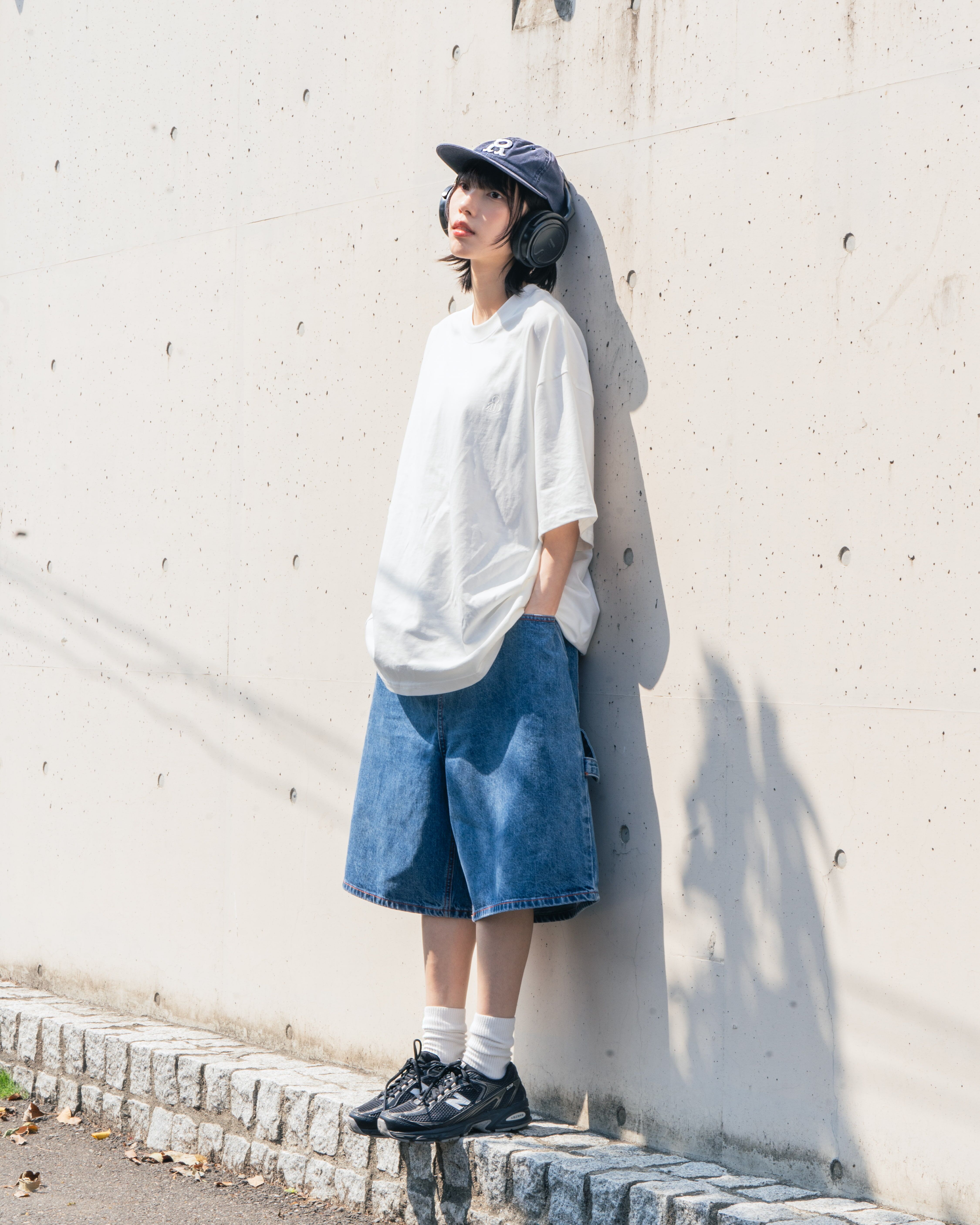 【車庫服飾】ORDINARY LOGO FADE DENIM SHORTS