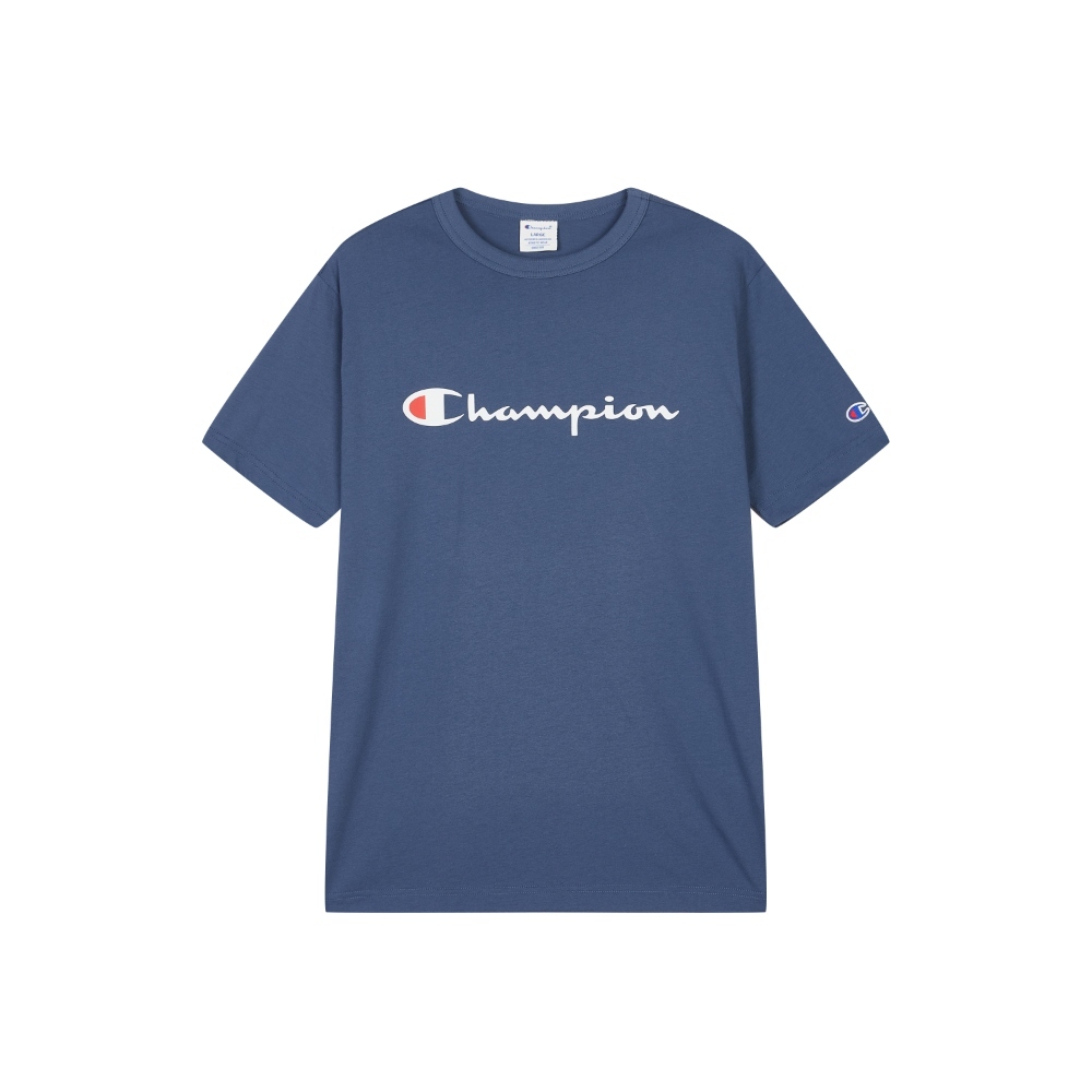 男女款- AUTHENTIC 草寫LOGO短袖棉質T恤- 灰蓝色（U6ASSSU546M606）