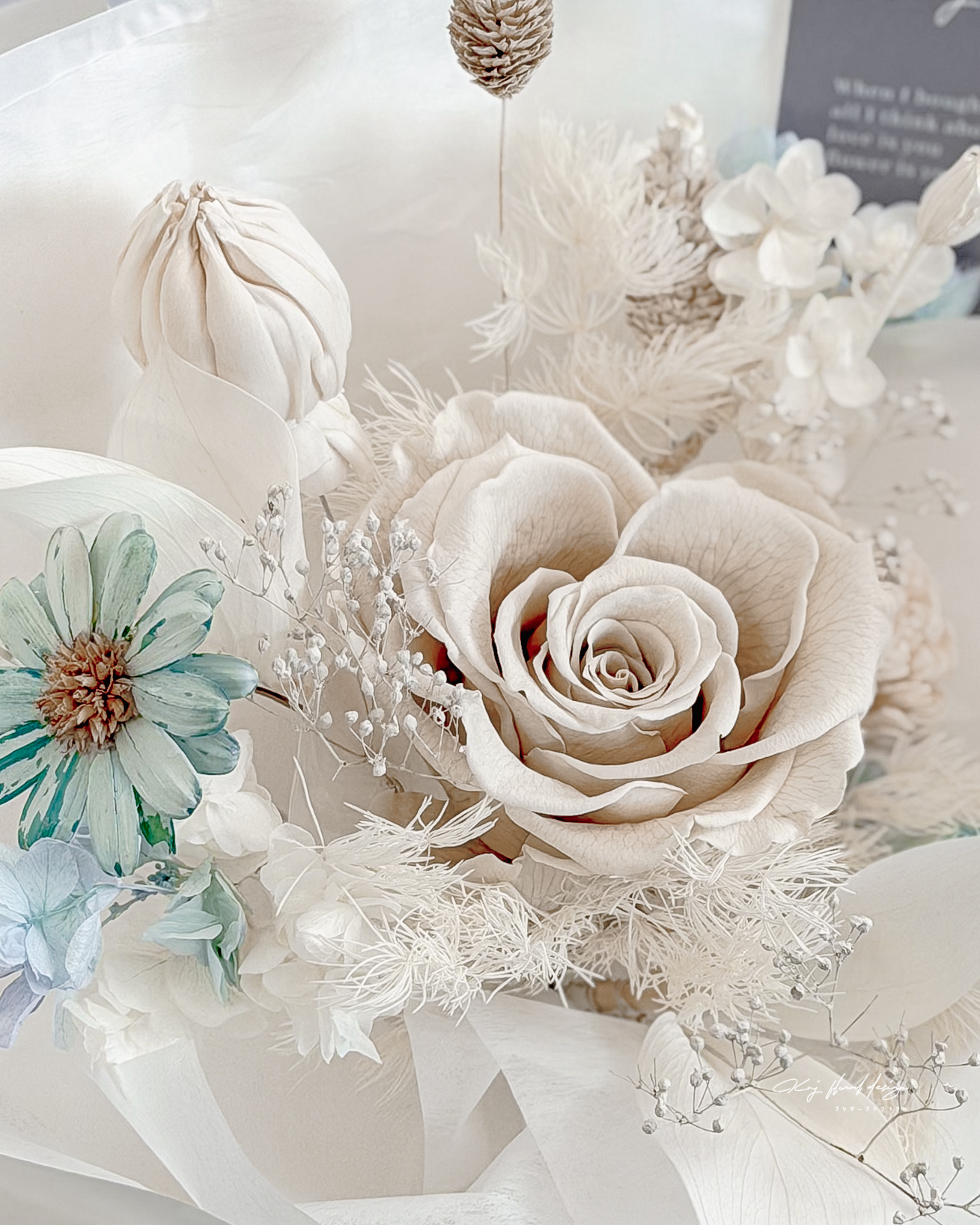 雲上舞白・單朵永生玫瑰花束