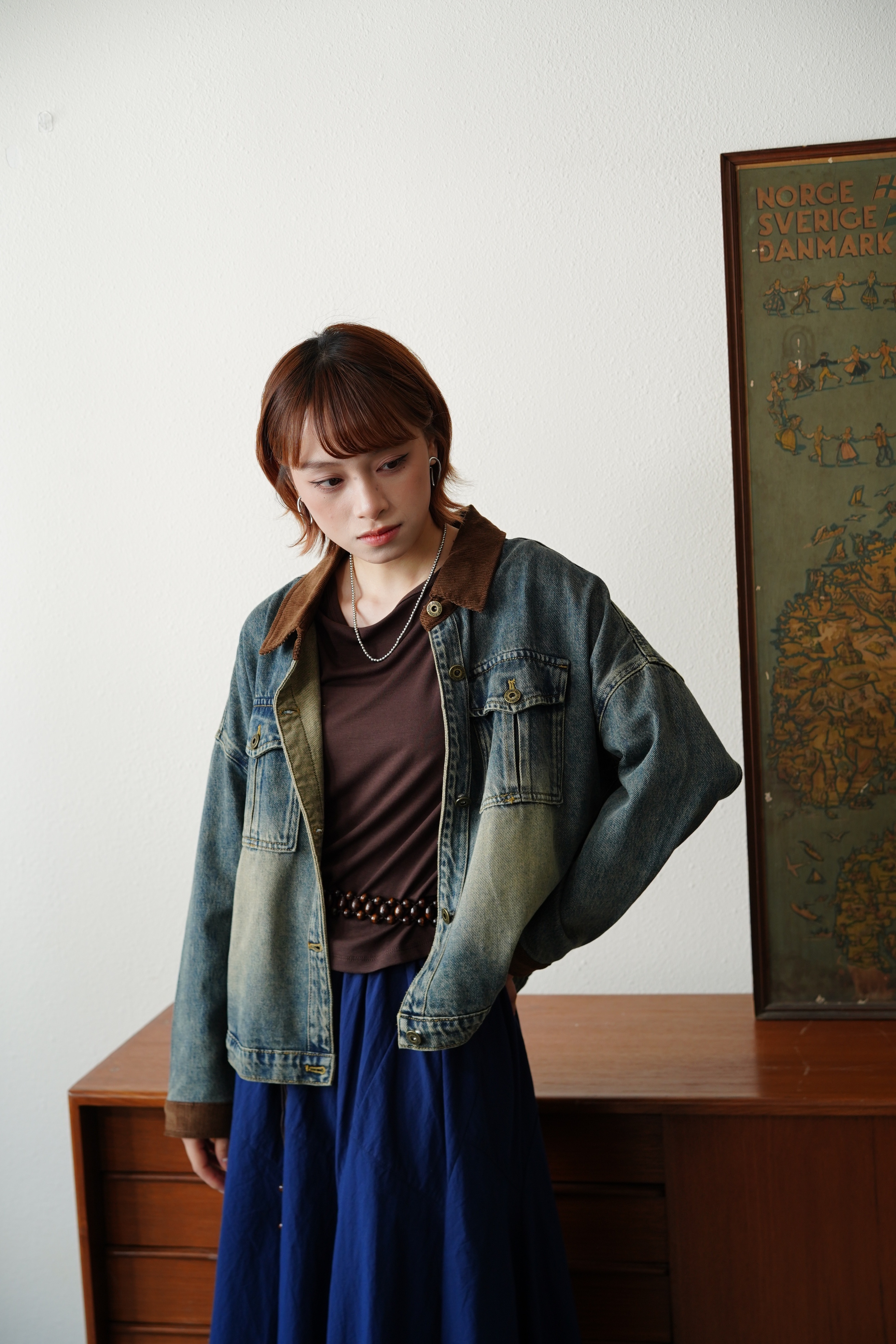 新價格 ！美式復古造舊牛仔褸 - JK43151