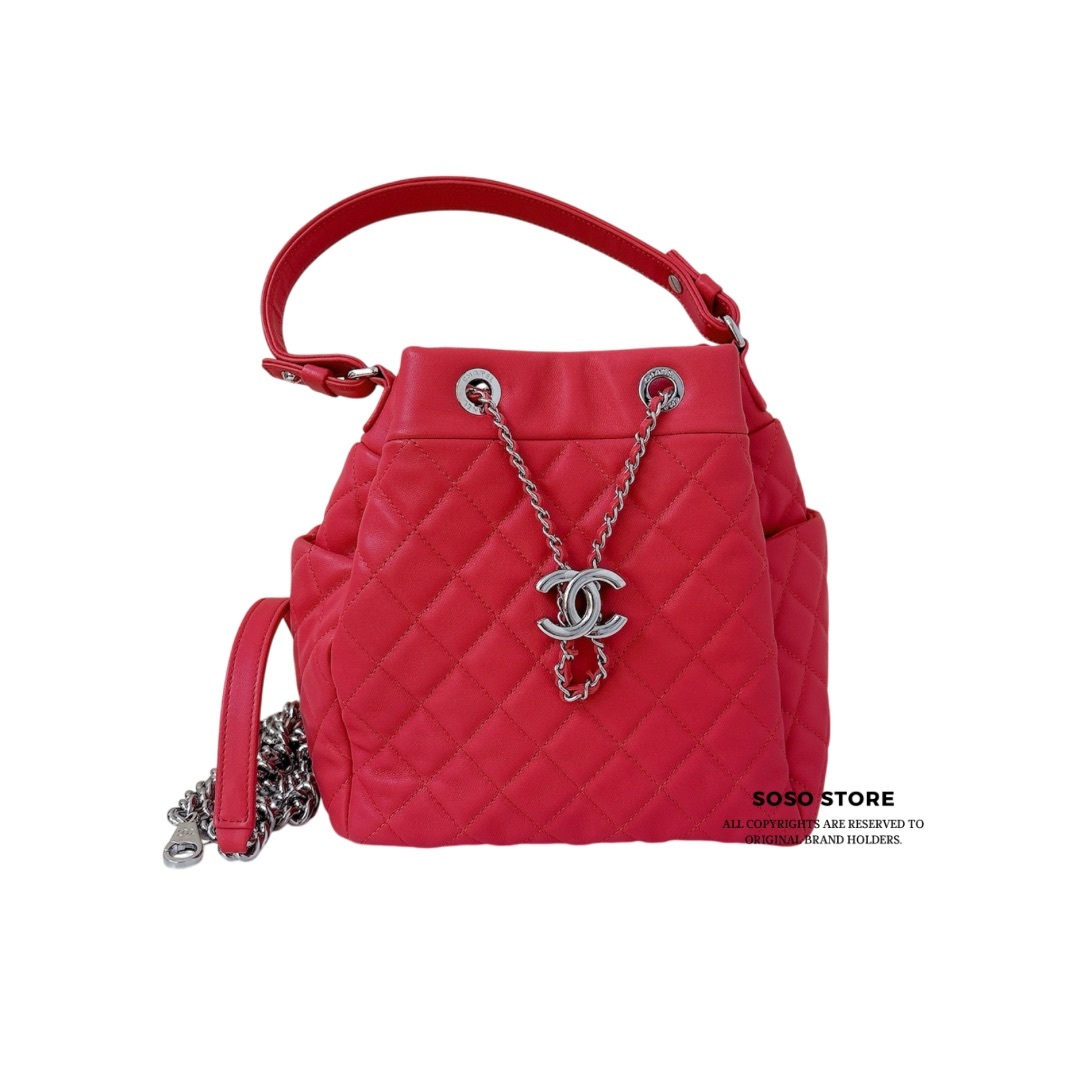 Chanel Bucket Bag - Red / SHW
