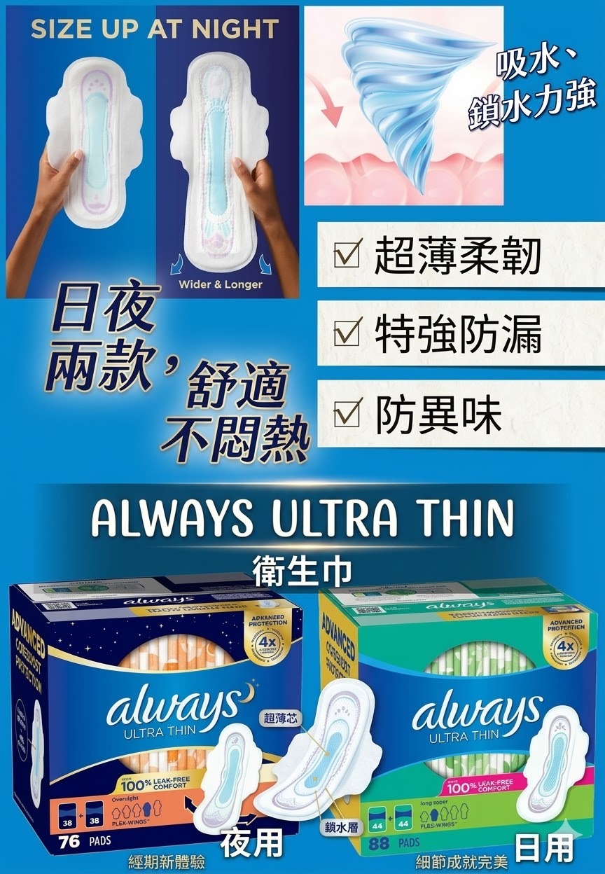 【預購】K031407 Always 超薄衛生巾