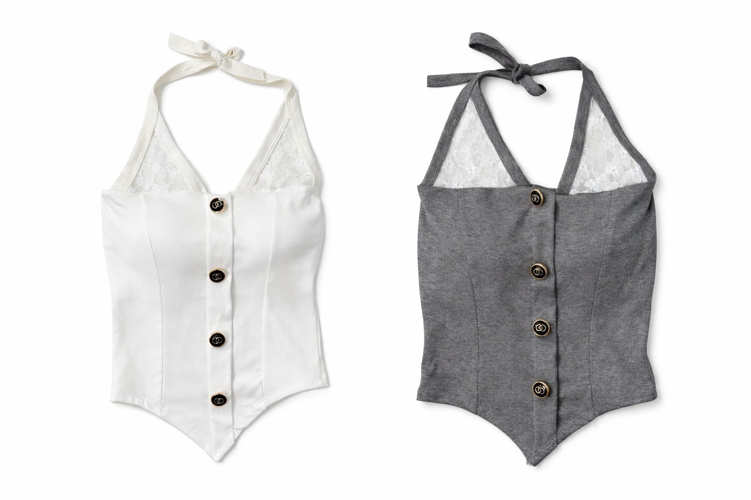 A151 現貨純慾蕾絲鈕扣設計感上衣