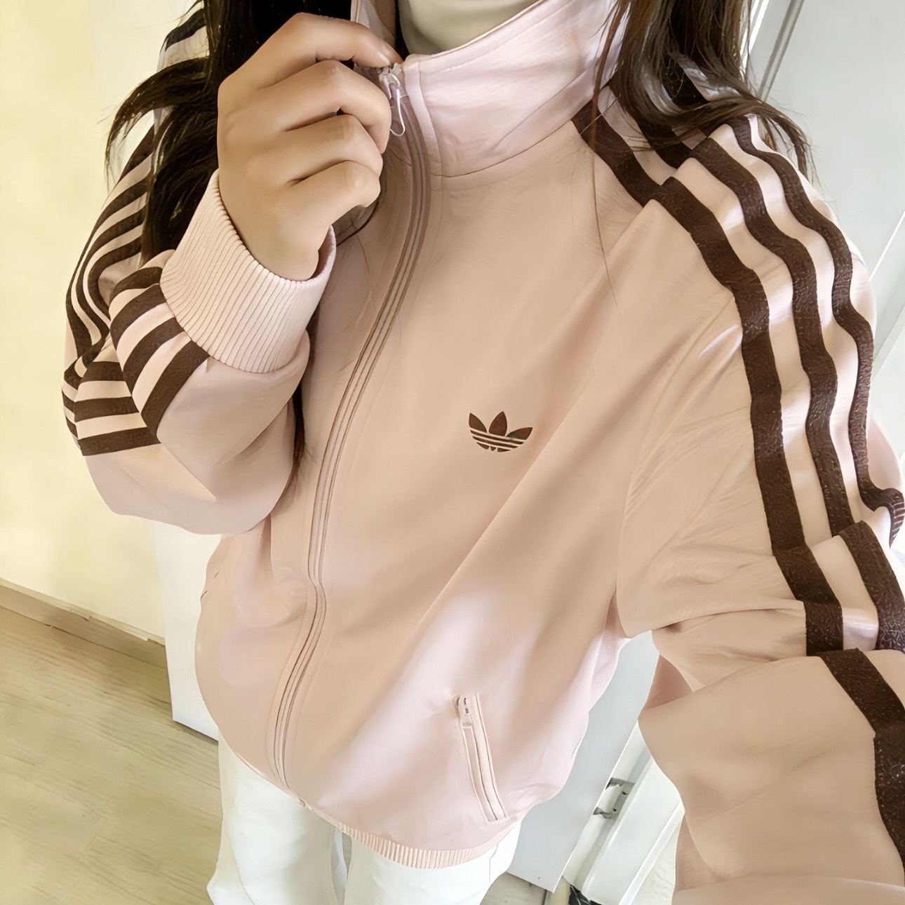 ADIDAS ORIGINALS FIREBIRD 粉 足球風 尼龍 三線外套 愛迪達 KQ9497