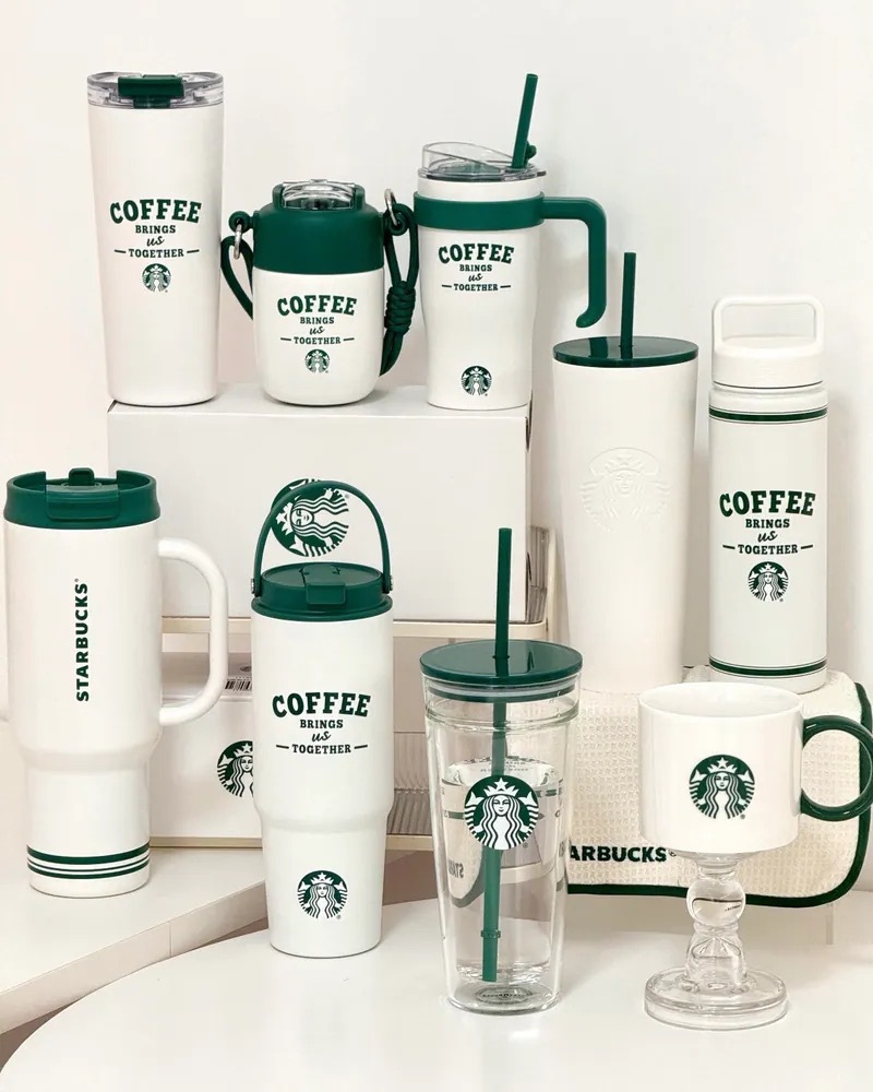 代購-STARBUCKS 星巴克 復古白綠系列 水杯 吸管杯 馬克杯 咖啡杯 保溫杯 不鏽鋼杯