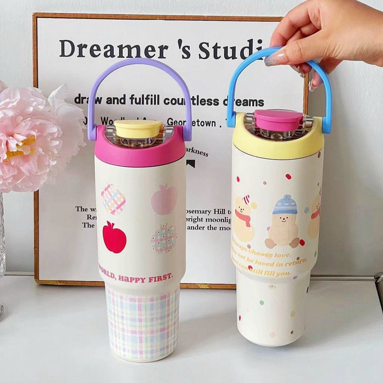 《6620》不銹鋼直飲式提把保溫杯900ml