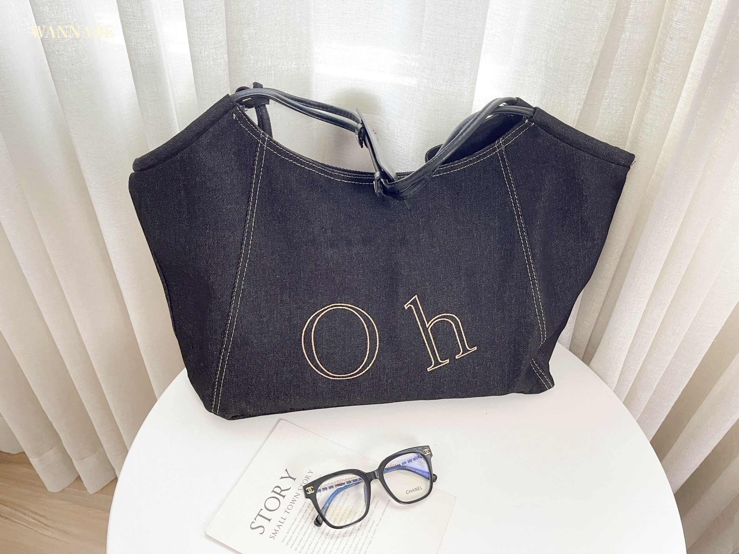 T417-牛仔字母托特包