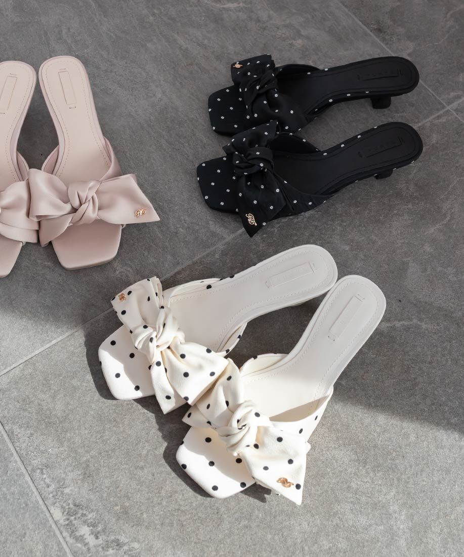 [預購] RANDA 蝴蝶結方頭穆勒涼鞋
