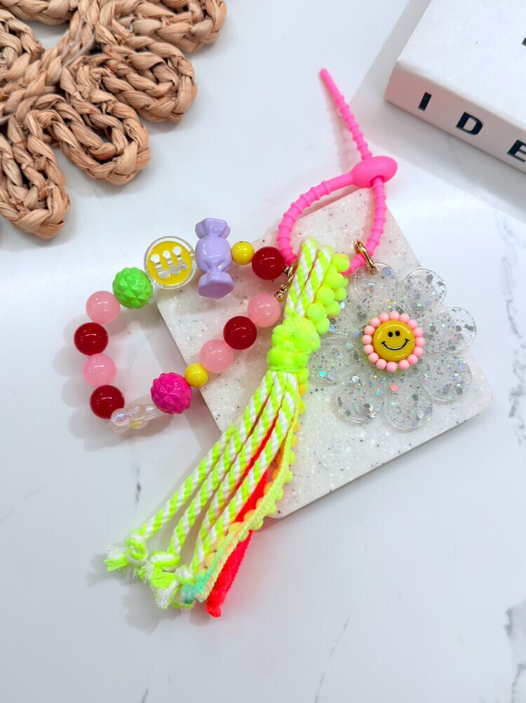 透透亮片太陽花繽紛吊飾『以繩子』