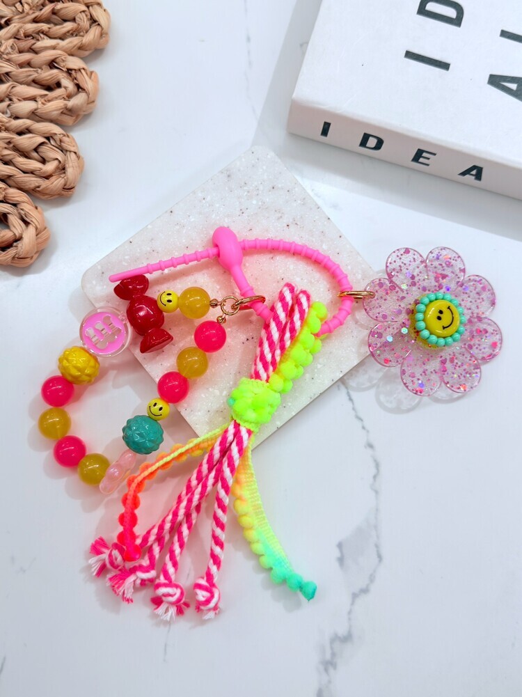 透透亮片太陽花繽紛吊飾『以繩子』