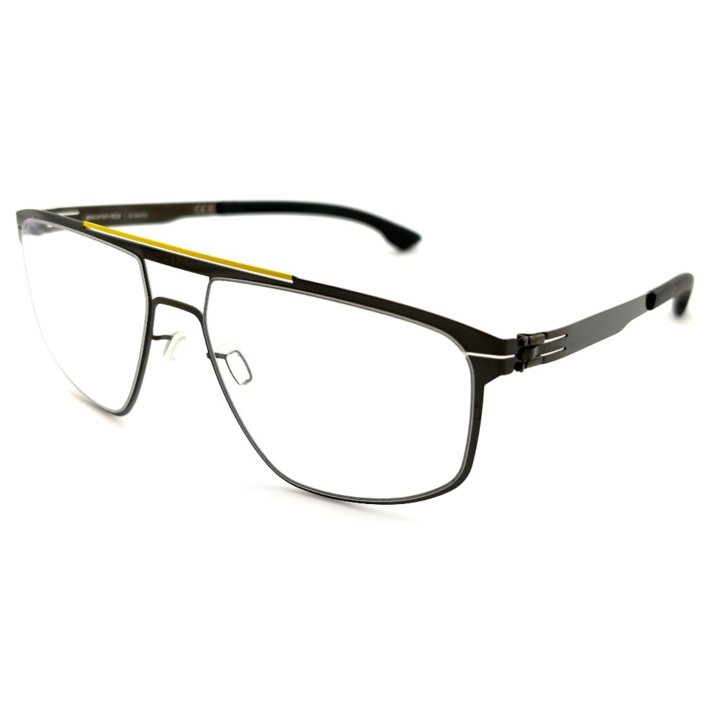 【ic! berlin】AMG 08 Yellow Gun Metal-56mm光學眼鏡(IA5001 041)