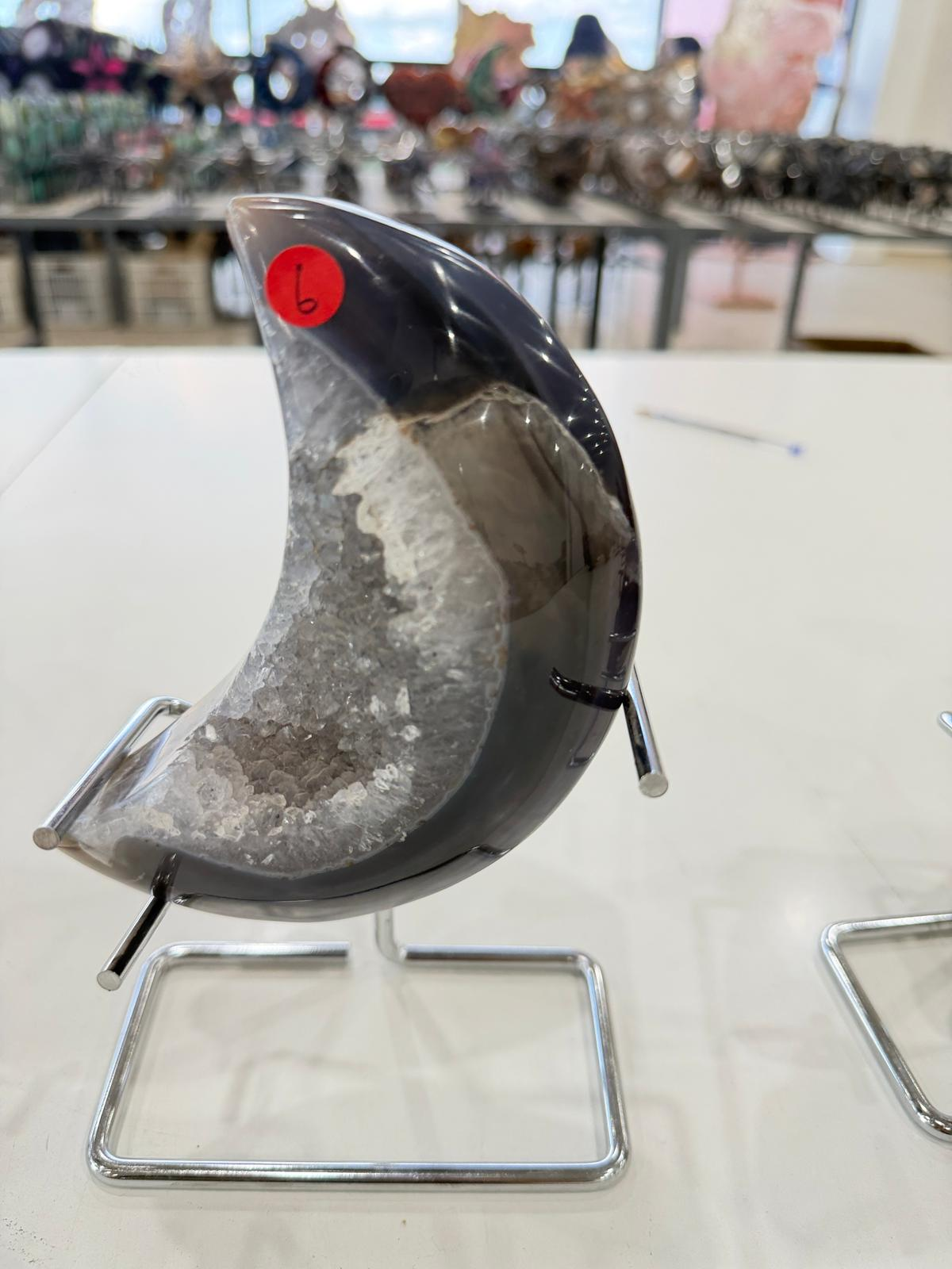 WN206 MN6 SS級瑪瑙晶洞月亮