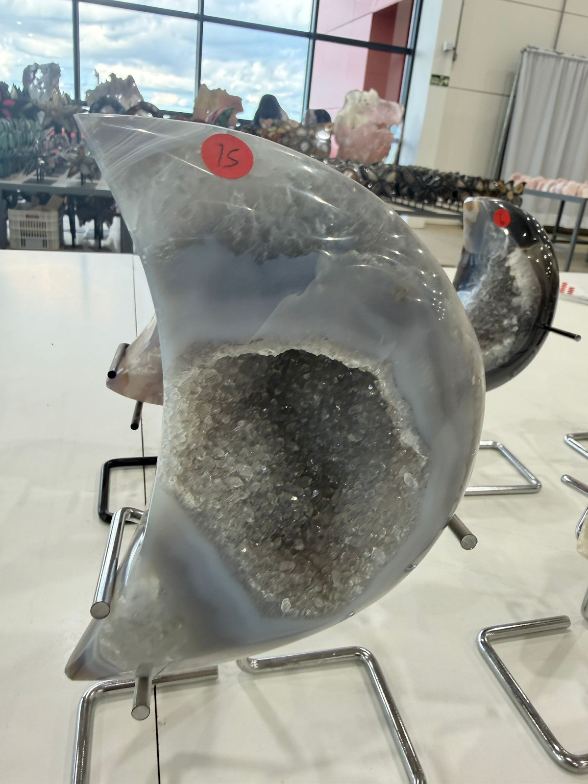 WN215 MN15 SS級瑪瑙晶洞月亮