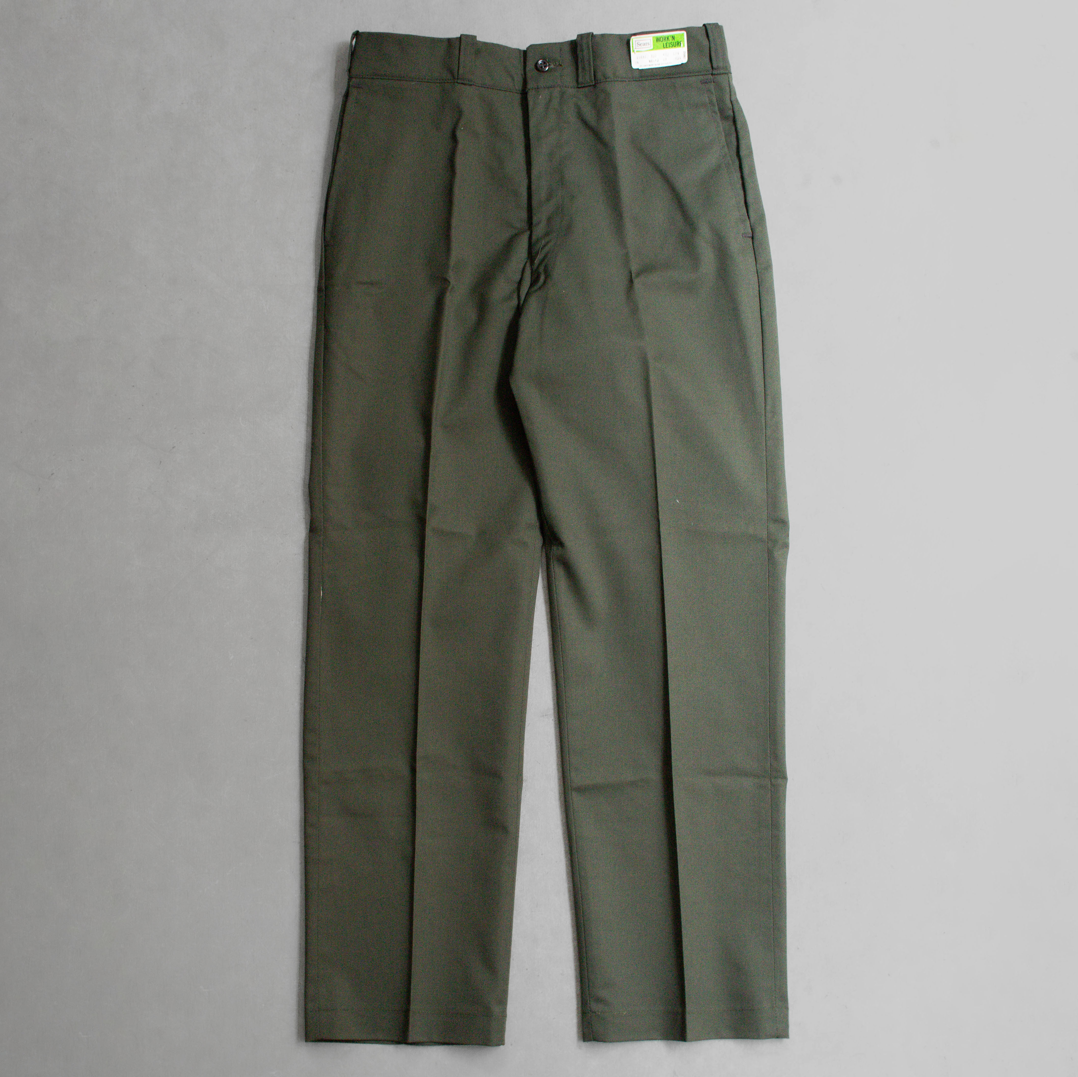 70S NOS SEARS WORK PANTS 美國 庫存新品 軍綠 直筒 工作褲 長褲
