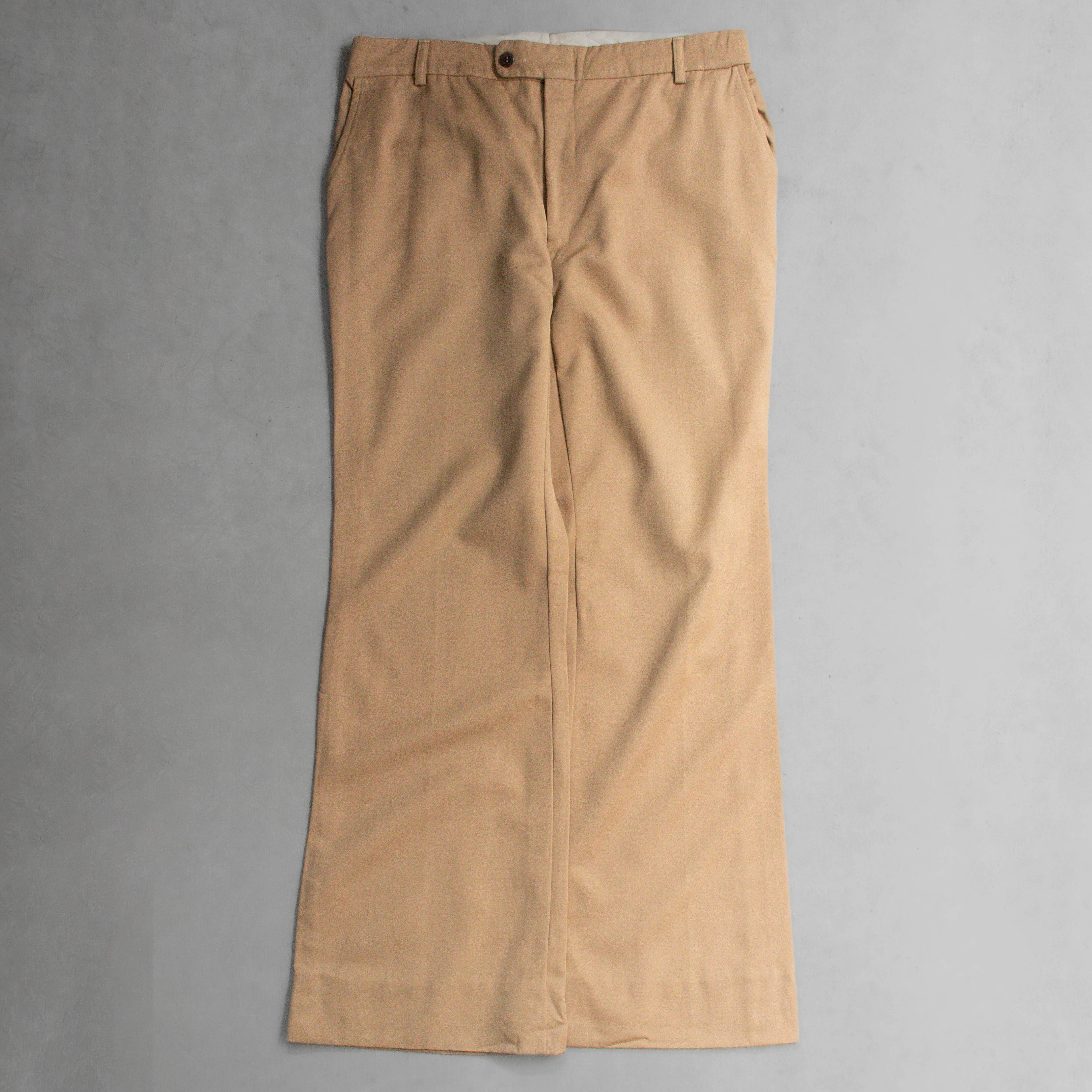 VINTAGE FLARE PANTS 歐洲 卡其 素面 聚酯纖維 靴型 喇叭 長褲