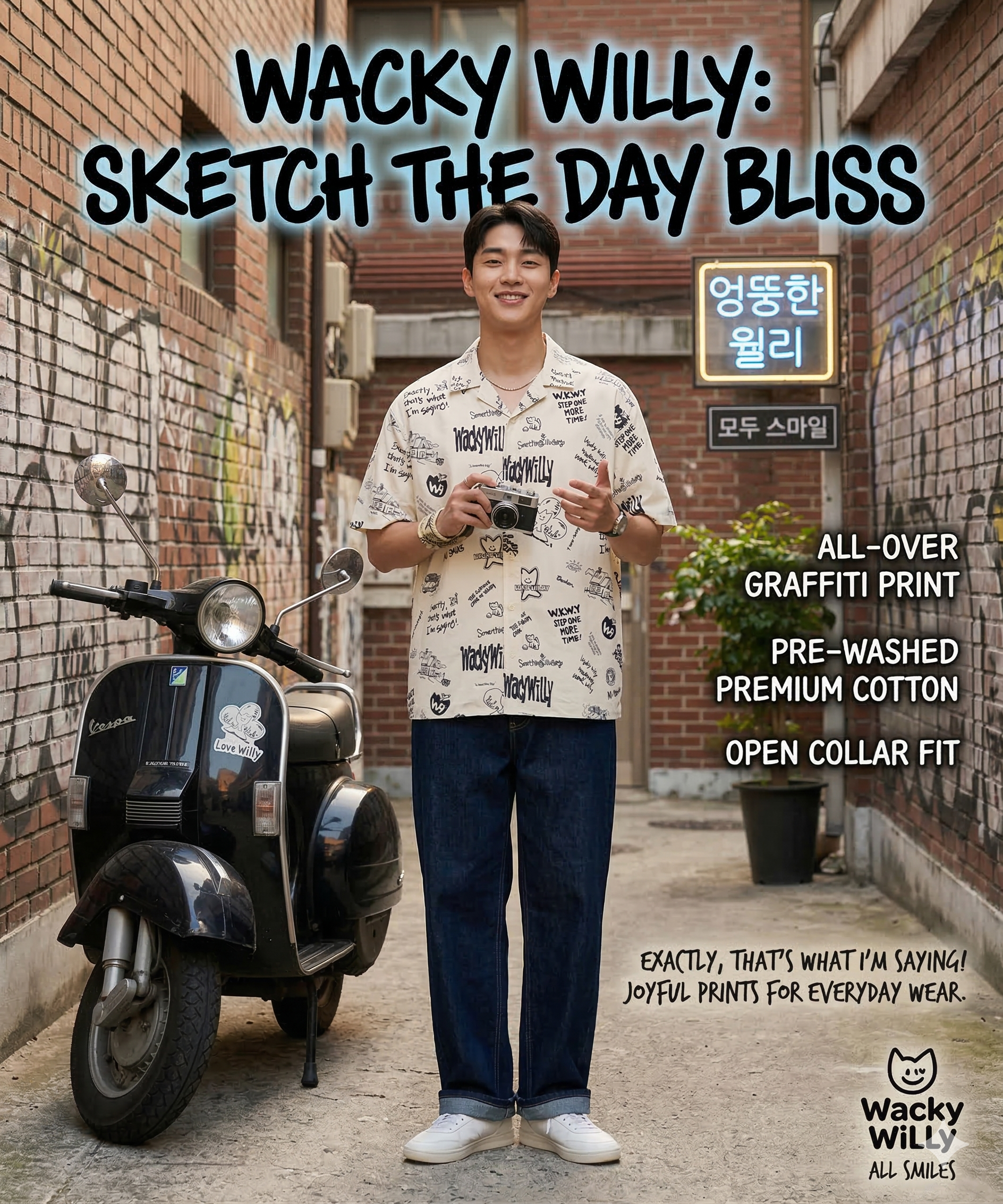 【預購】WACKY WILLY FF031412 印花短袖襯衫