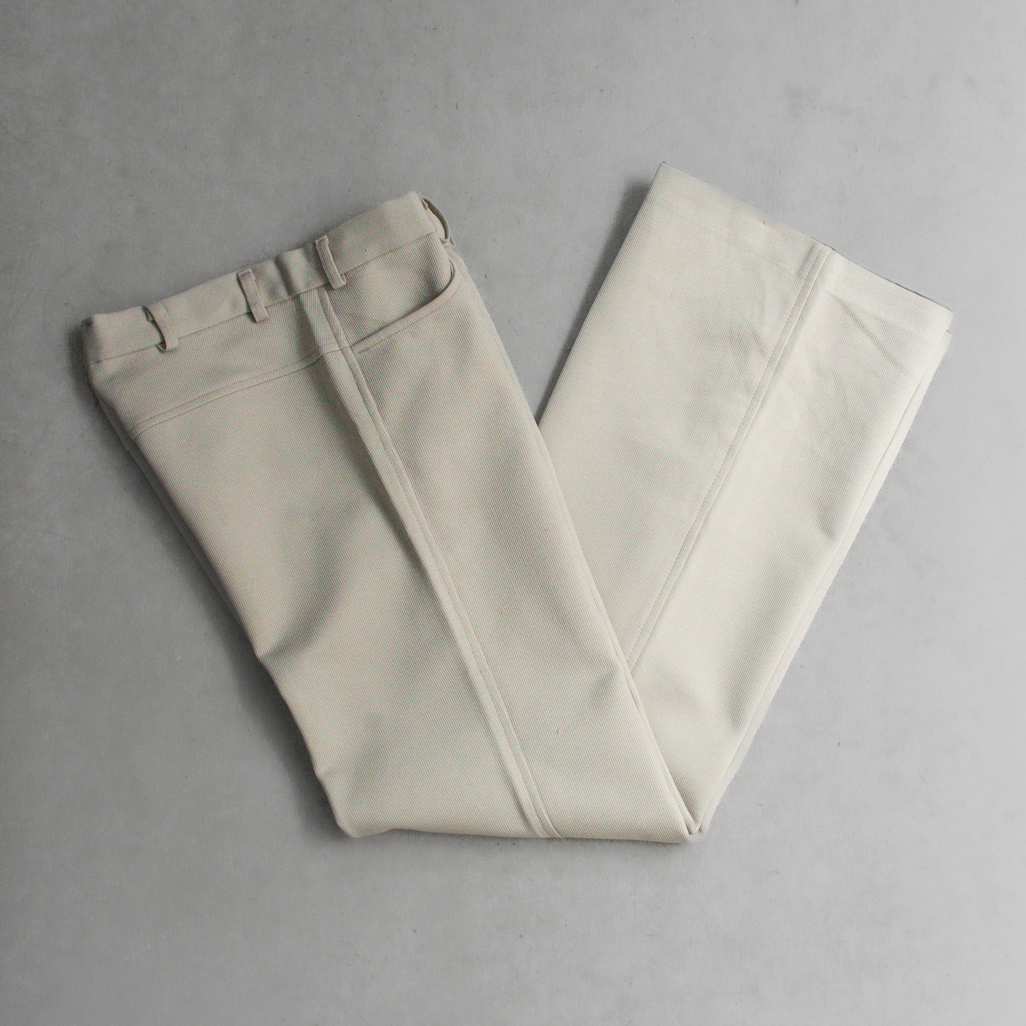 VINTAGE FLARE PANTS 歐洲 米色 素面 聚酯纖維 靴型 喇叭 長褲