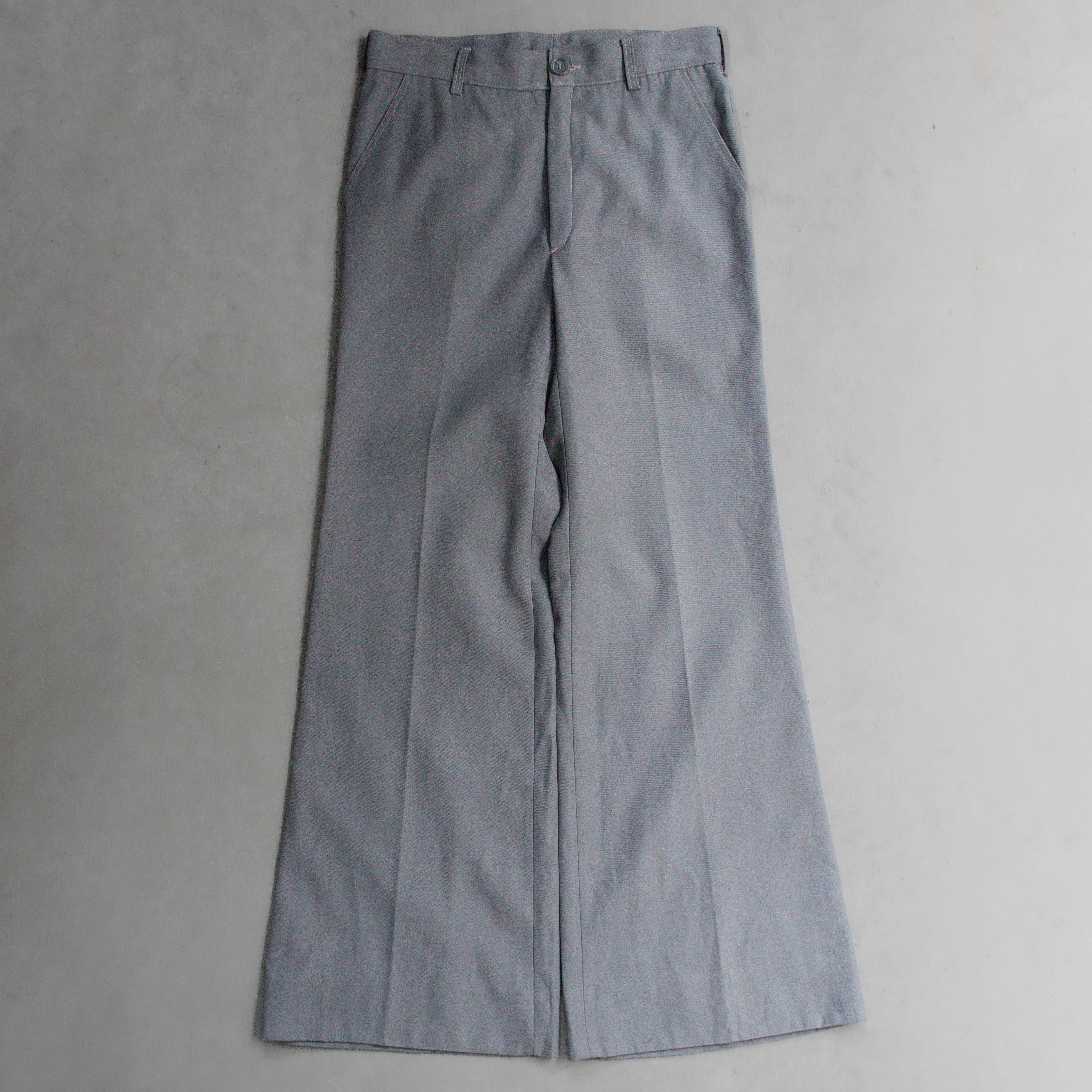 VINTAGE FLARE PANTS 歐洲 灰色 素面 聚酯纖維 靴型 喇叭 長褲