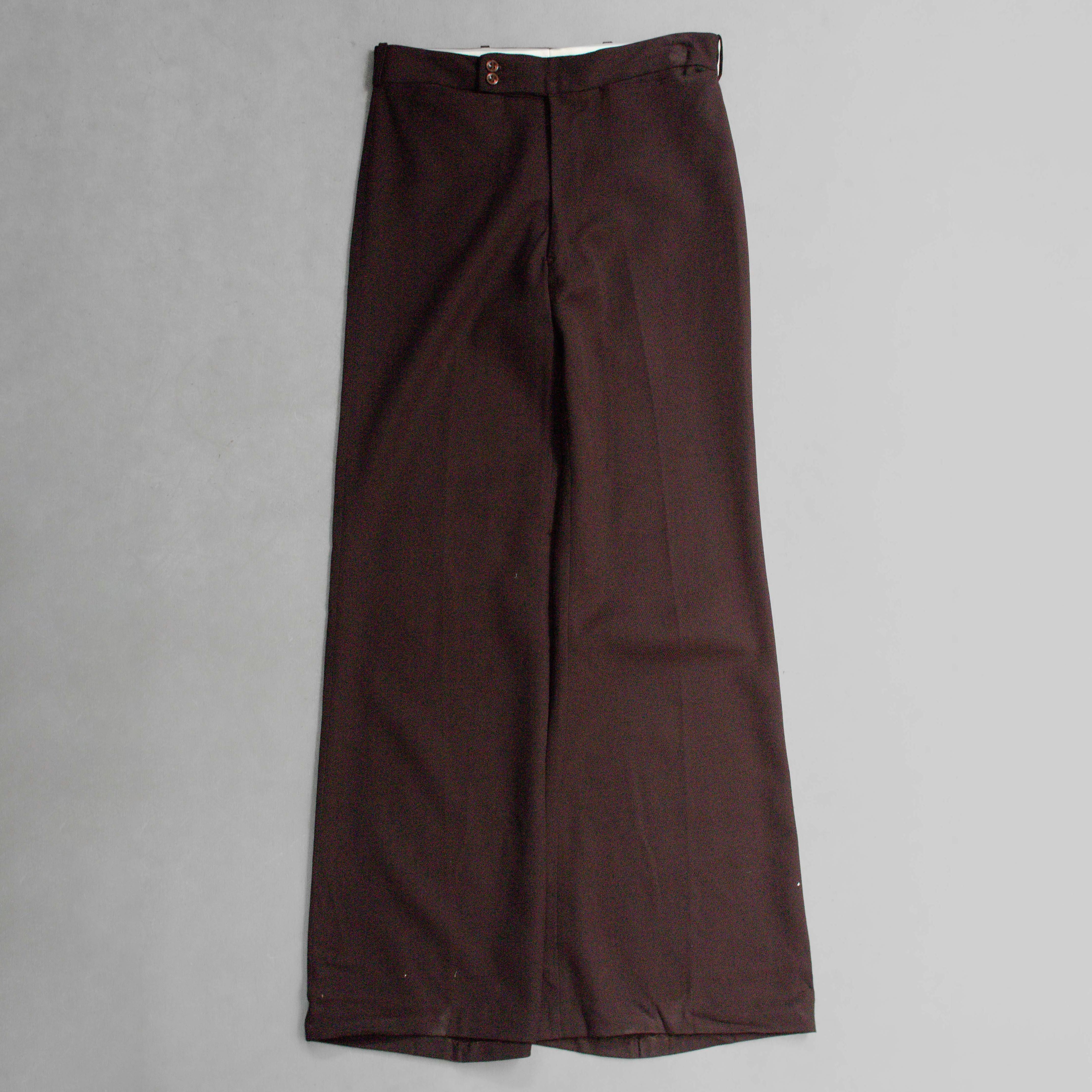 VINTAGE FLARE PANTS 歐洲 棕色 素面 聚酯纖維 靴型 喇叭 長褲