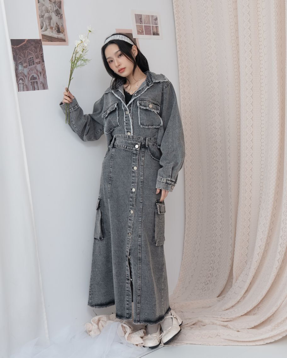 破壞感水洗牛仔短外套