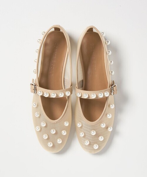 [預購] ODETTE E ODILE「SY」珍珠裝飾瑪莉珍平底鞋