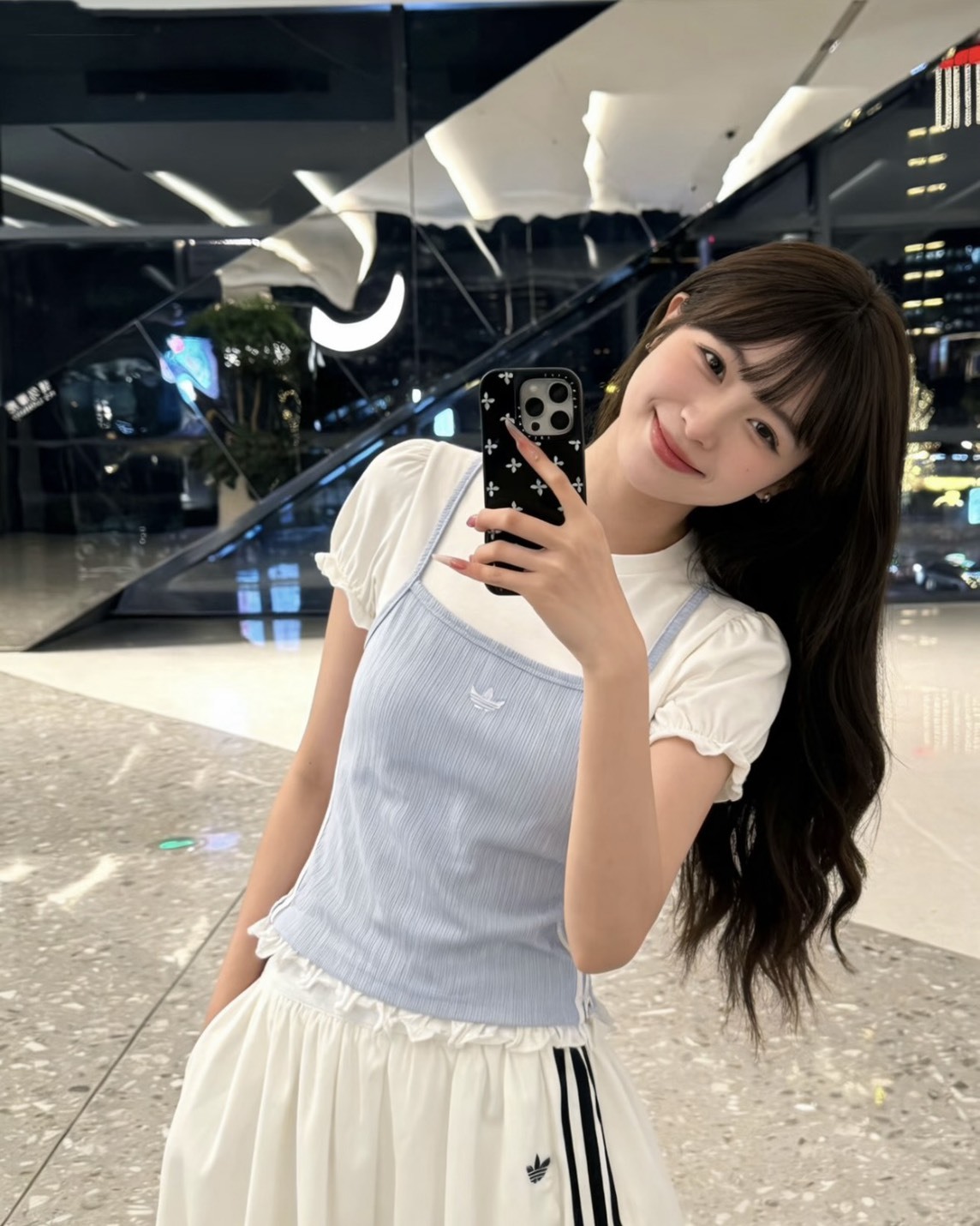 Adidas Originals Slim 假兩件式 圓領 泡泡袖 短版 2色