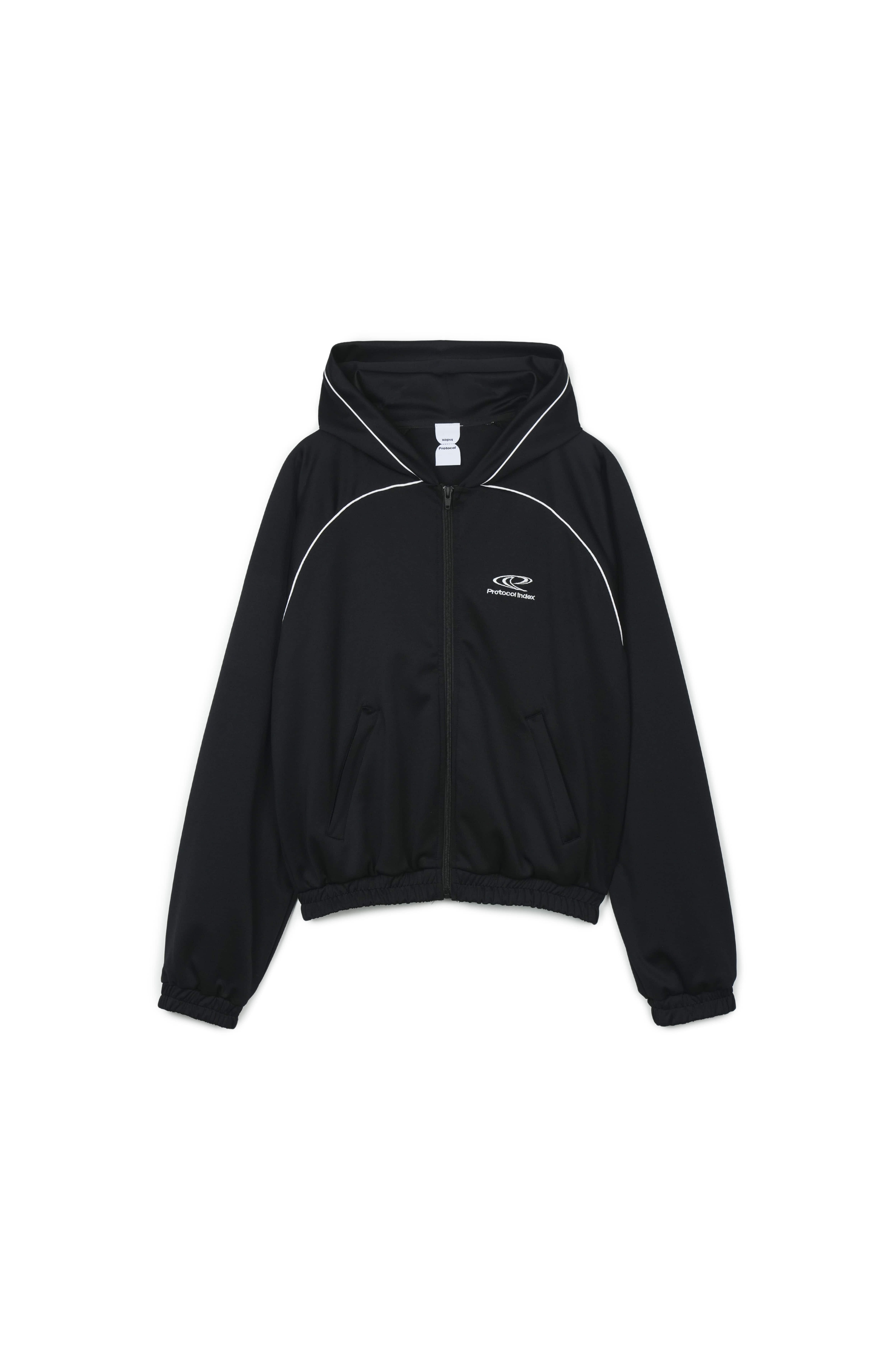 Protocol Index｜Athleisure Sweatshirts Zip Hoodie (Jersey Black)