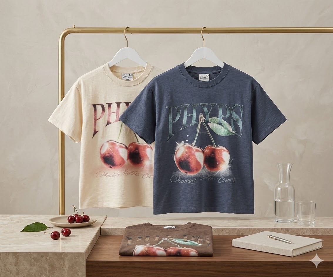 【預購】K031457 PHYPS  女裝櫻桃短版短袖 T-Shirt