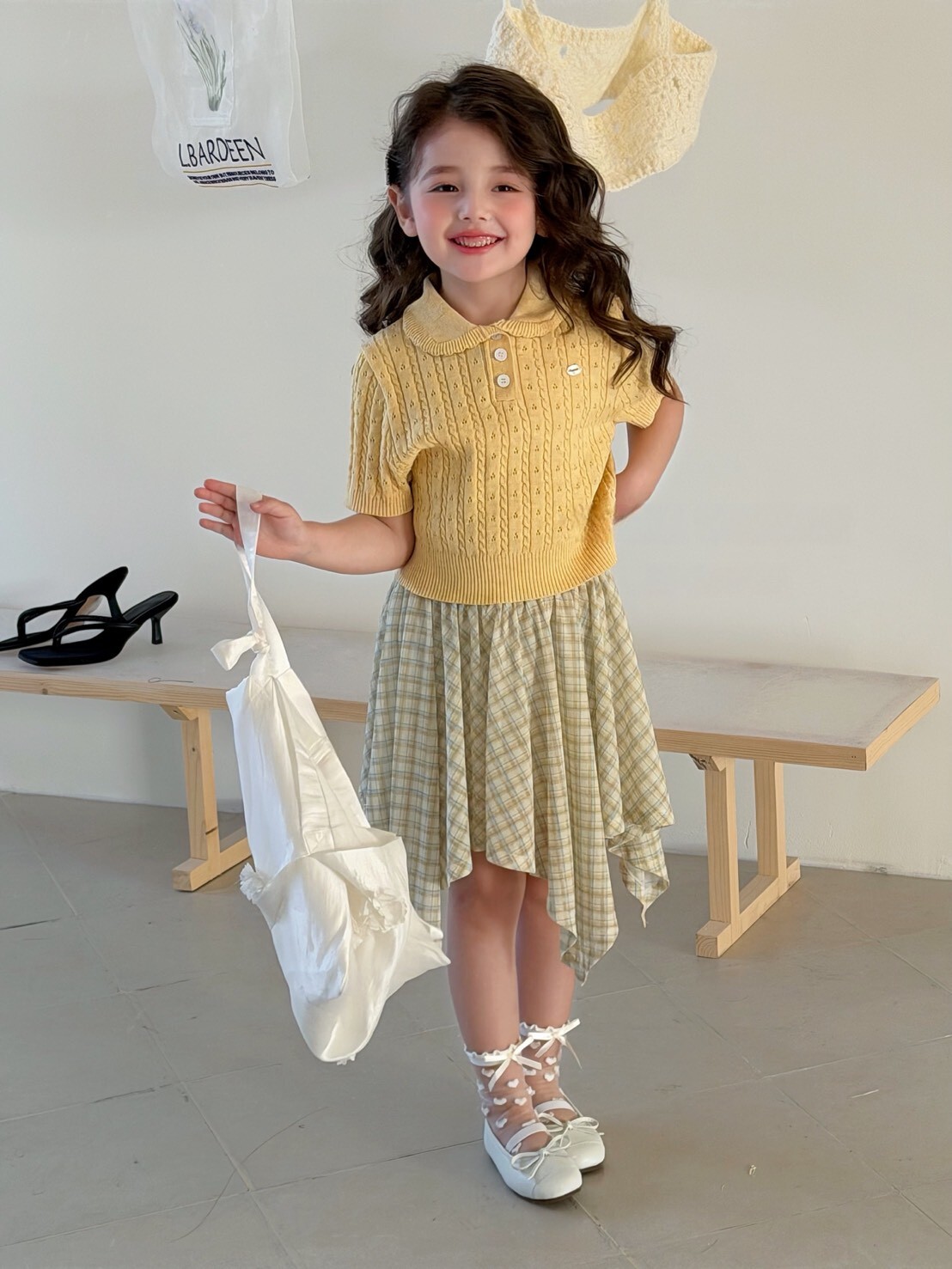 法式奶油領針織短袖