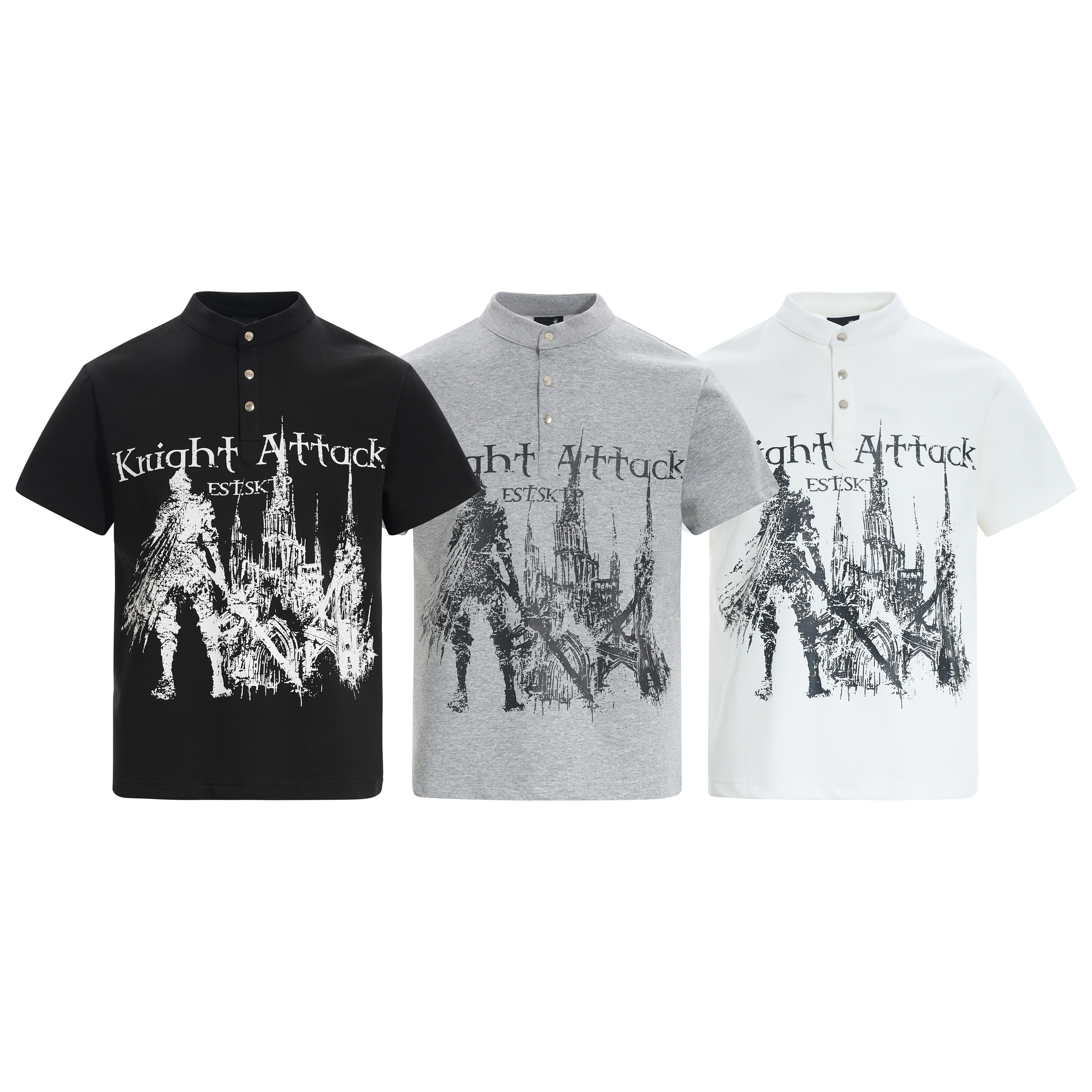 《S.V》凱旋騎士印花亨利領上衣