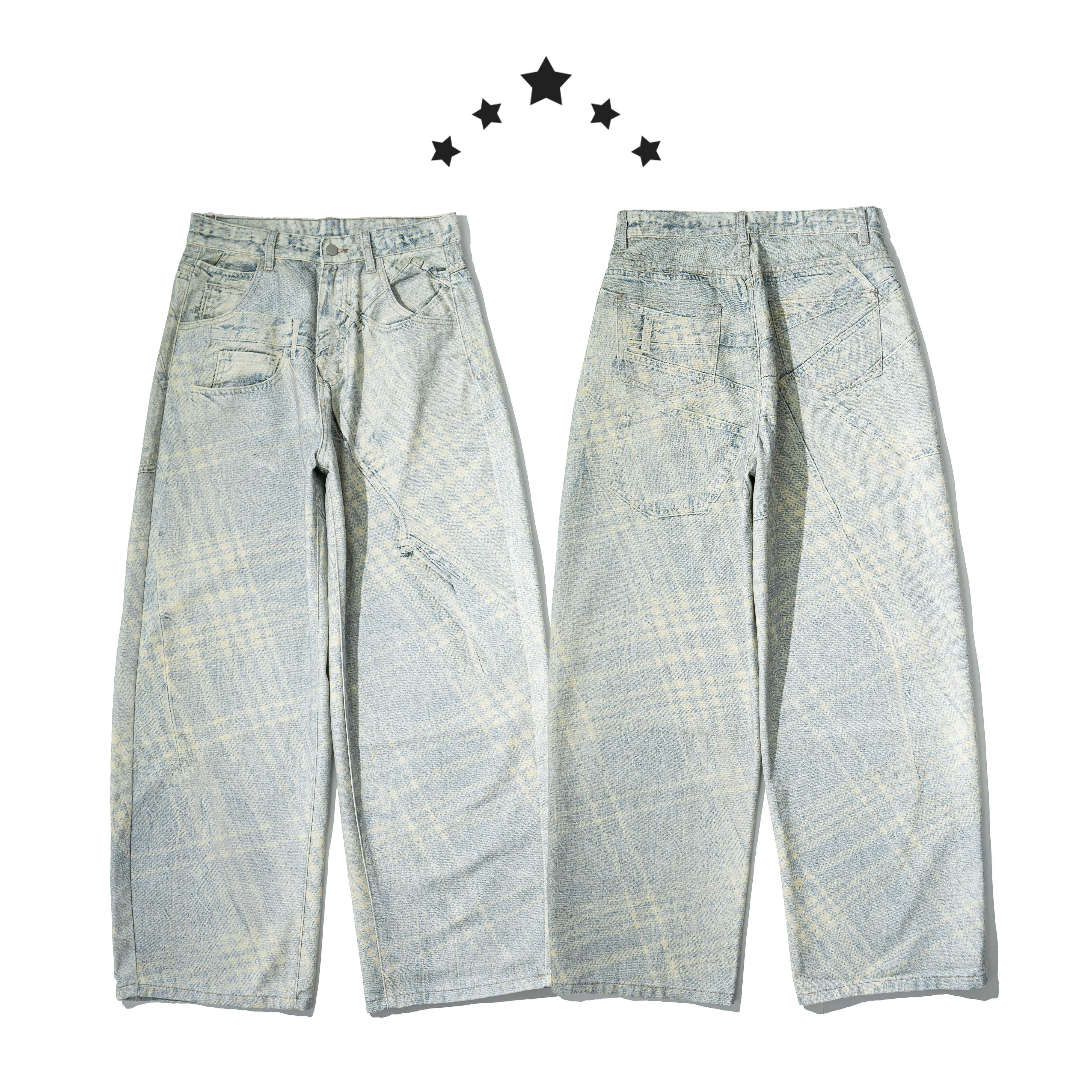 Transfer Baggy Denim Jeans 轉印 寬版 牛仔長褲 [K131]