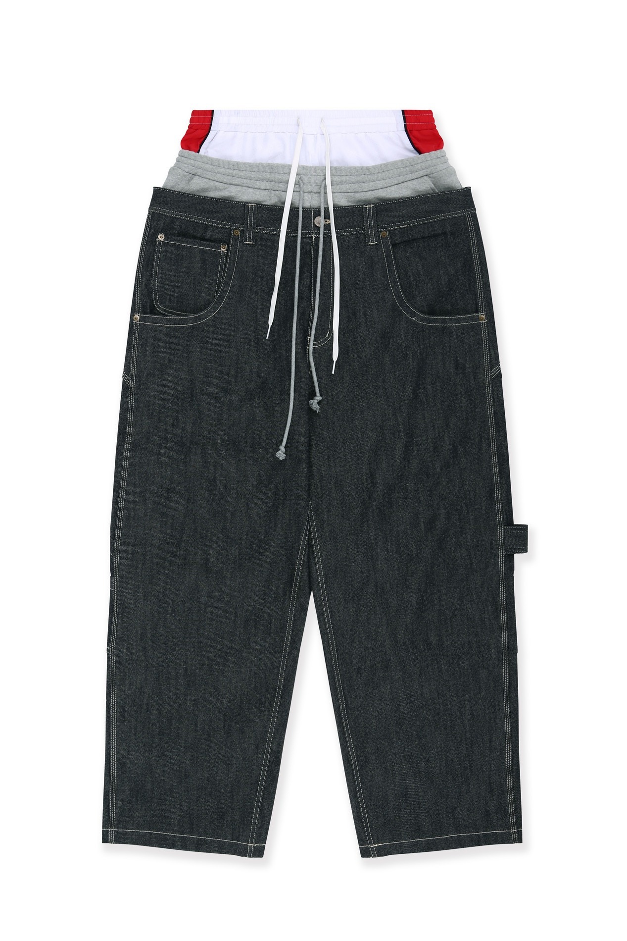 Protocol Index｜3 Layered Denim Pants (Indigo Blue)