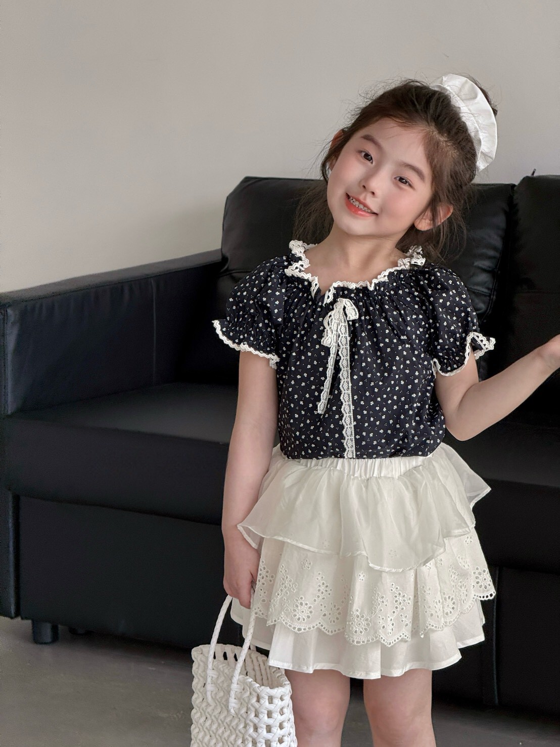 小公主碎花蕾絲上衣