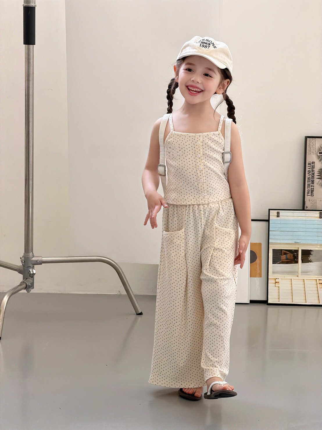 法式奶油碎花套裝