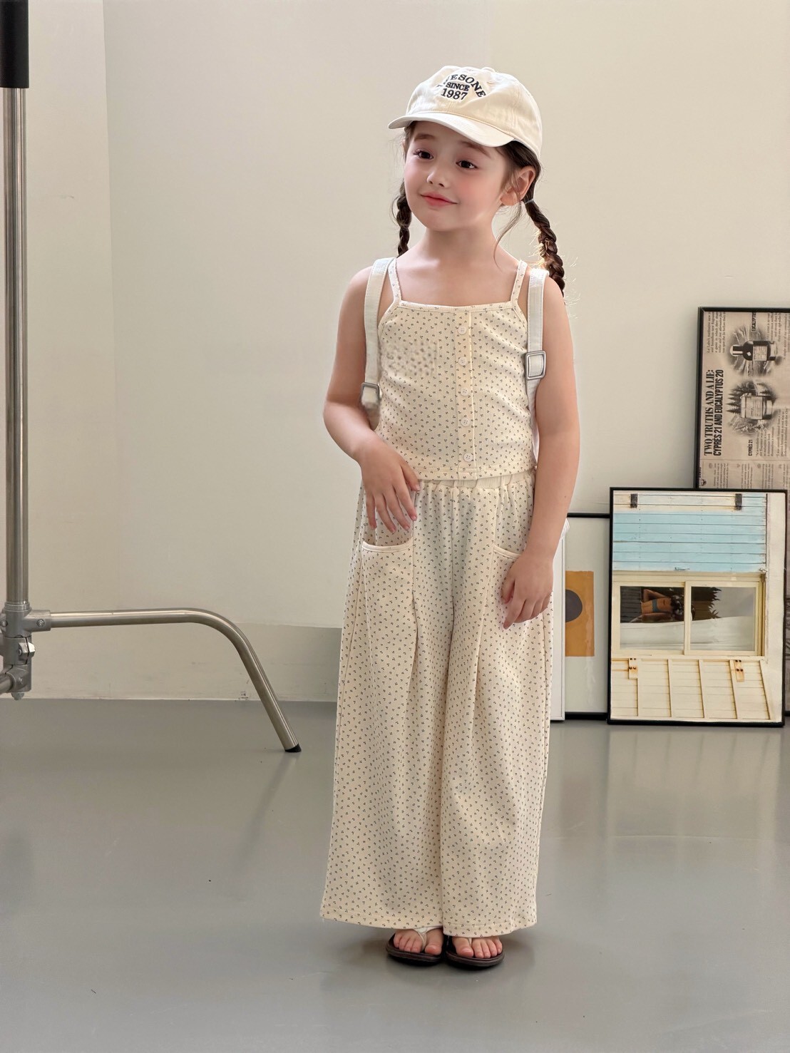 法式奶油碎花套裝