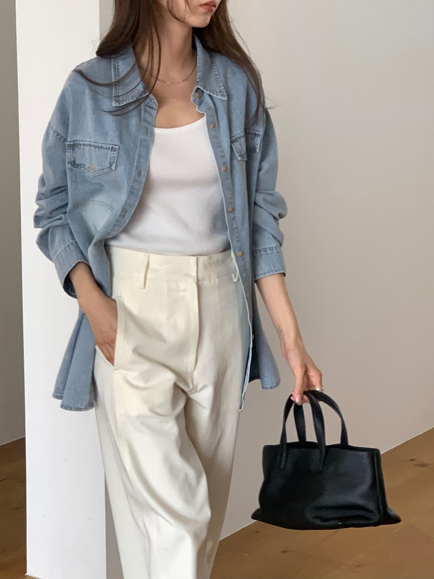 牛仔薄款襯衫外套