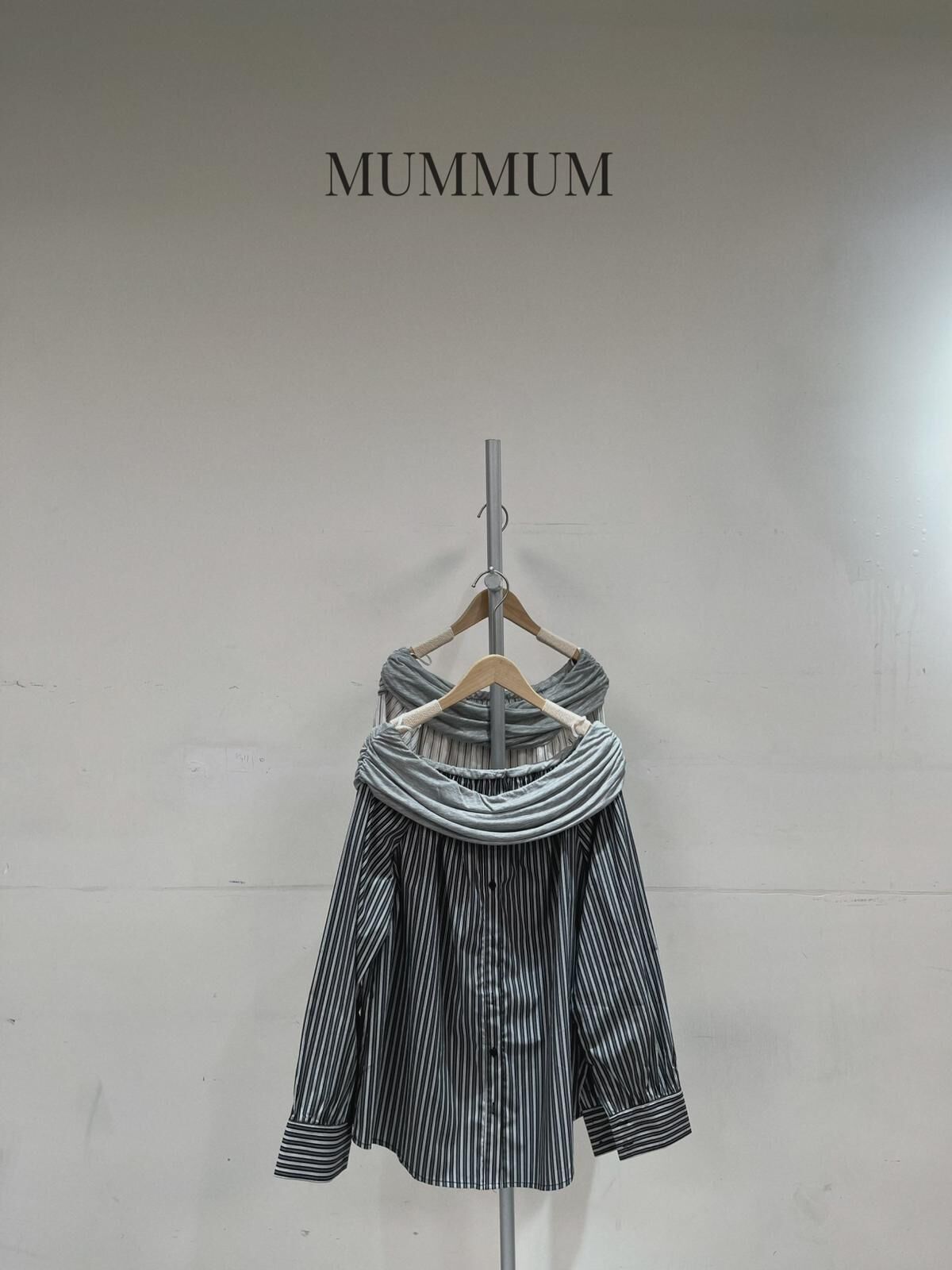 0213186a/直條搭配一字肩恤衫 42/42/24