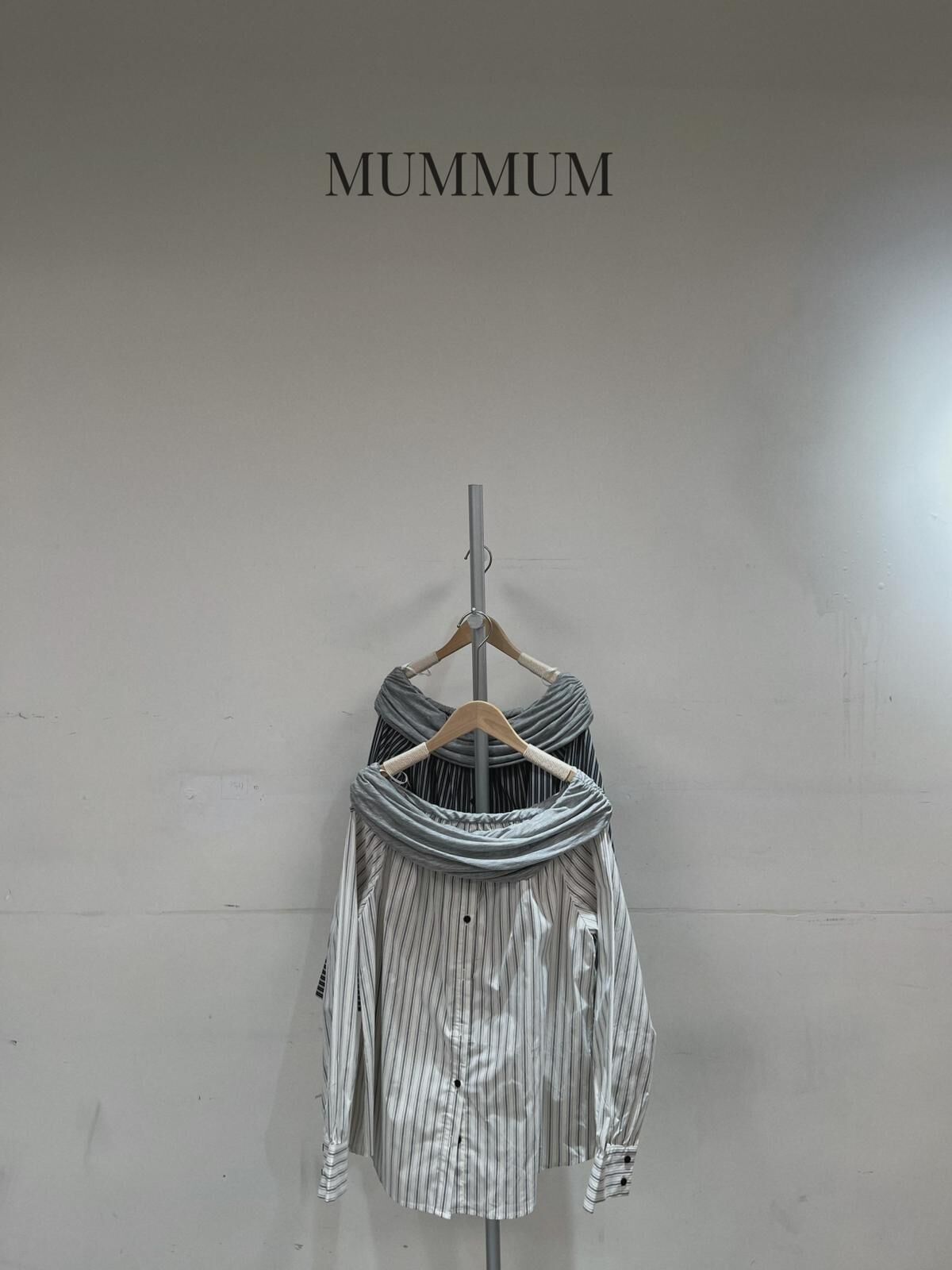 0213186a/直條搭配一字肩恤衫 42/42/24