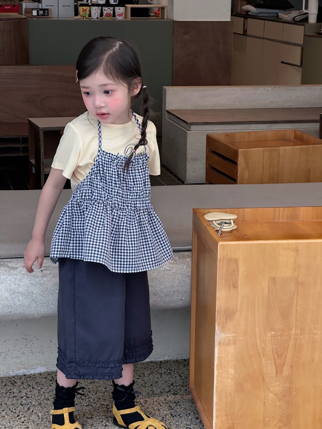 小復古荷葉寬褲