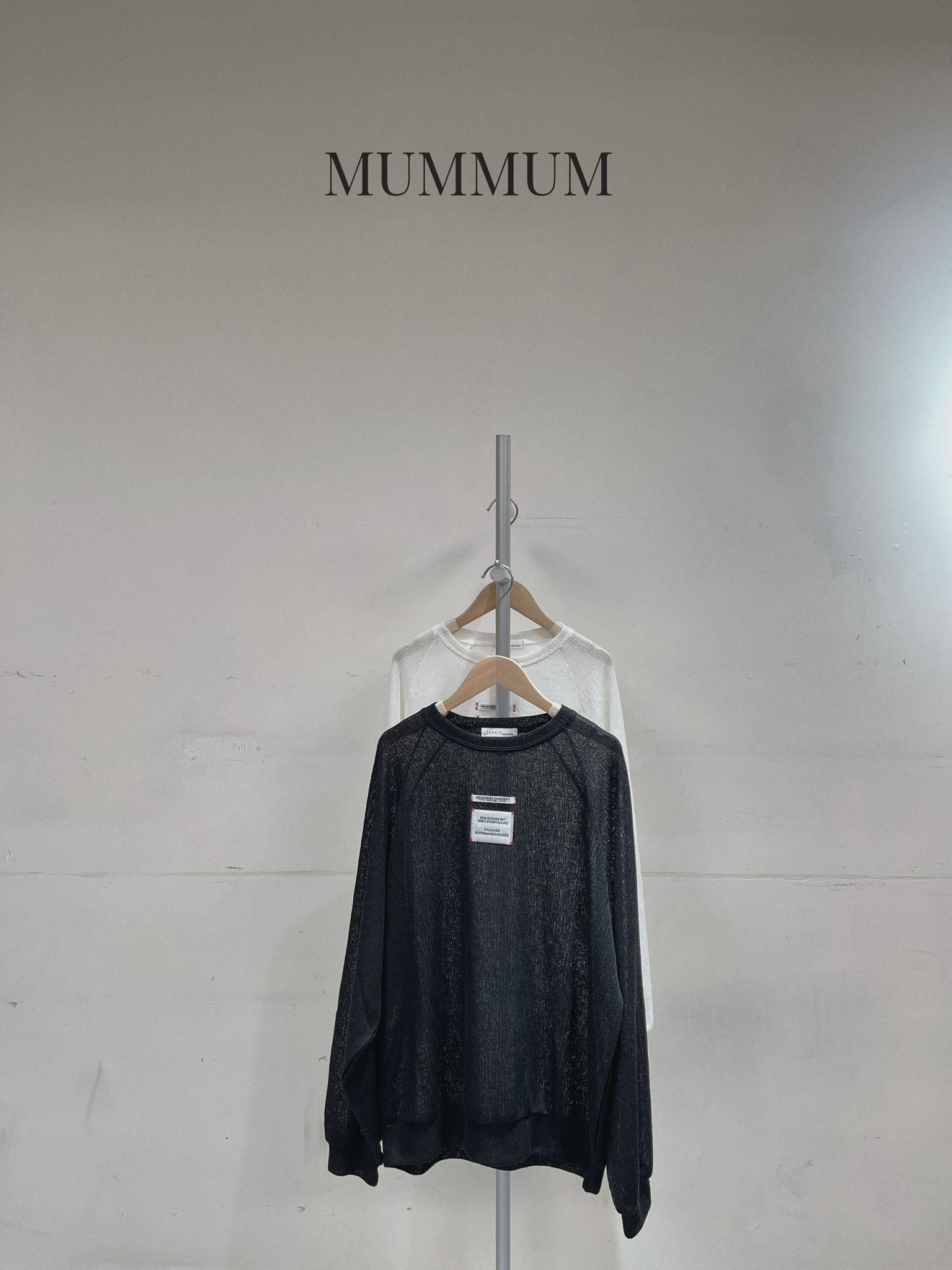 0213196a/有趣標籤紡織長袖上衣　50/42/27