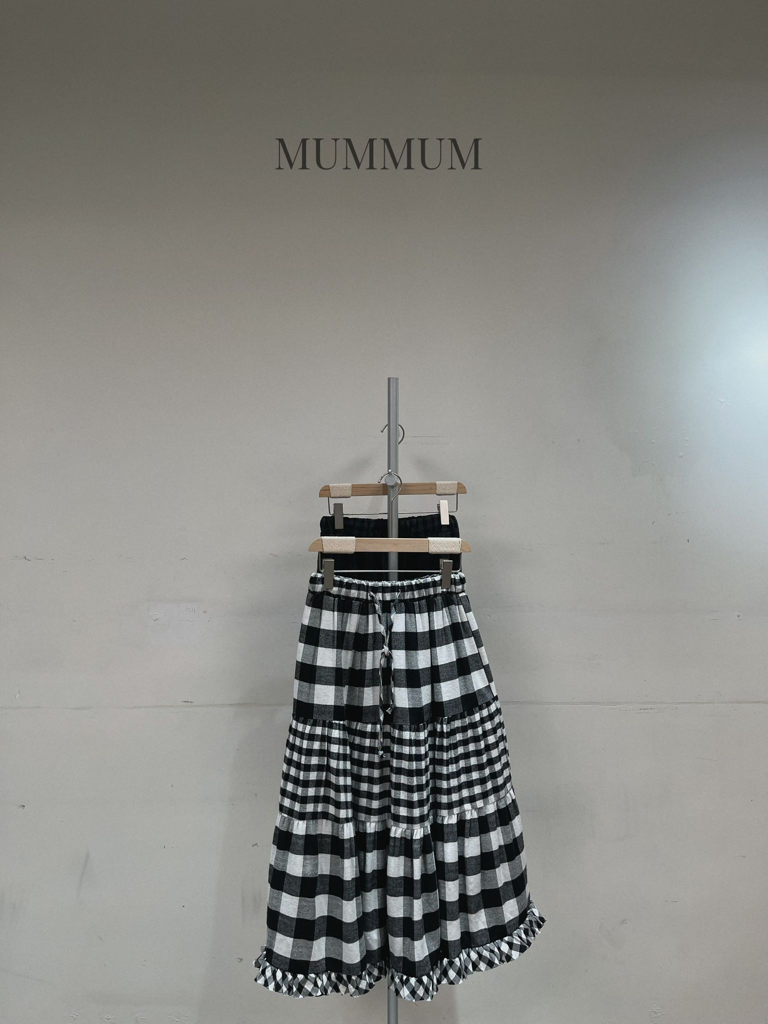 03695a/大細格仔蛋糕裙　28-42/46/34